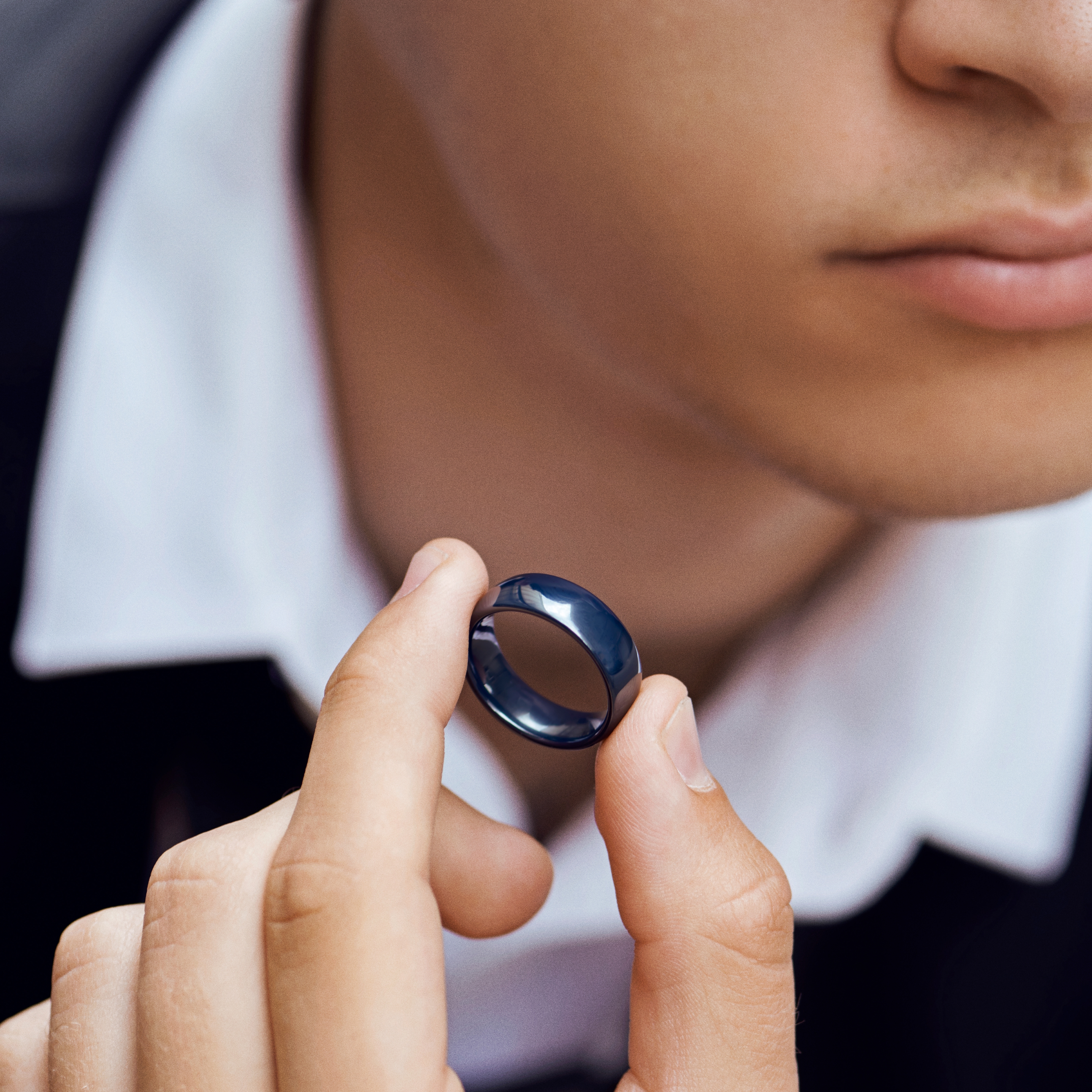 Dark Turquoise Ceramic Ring  - 2