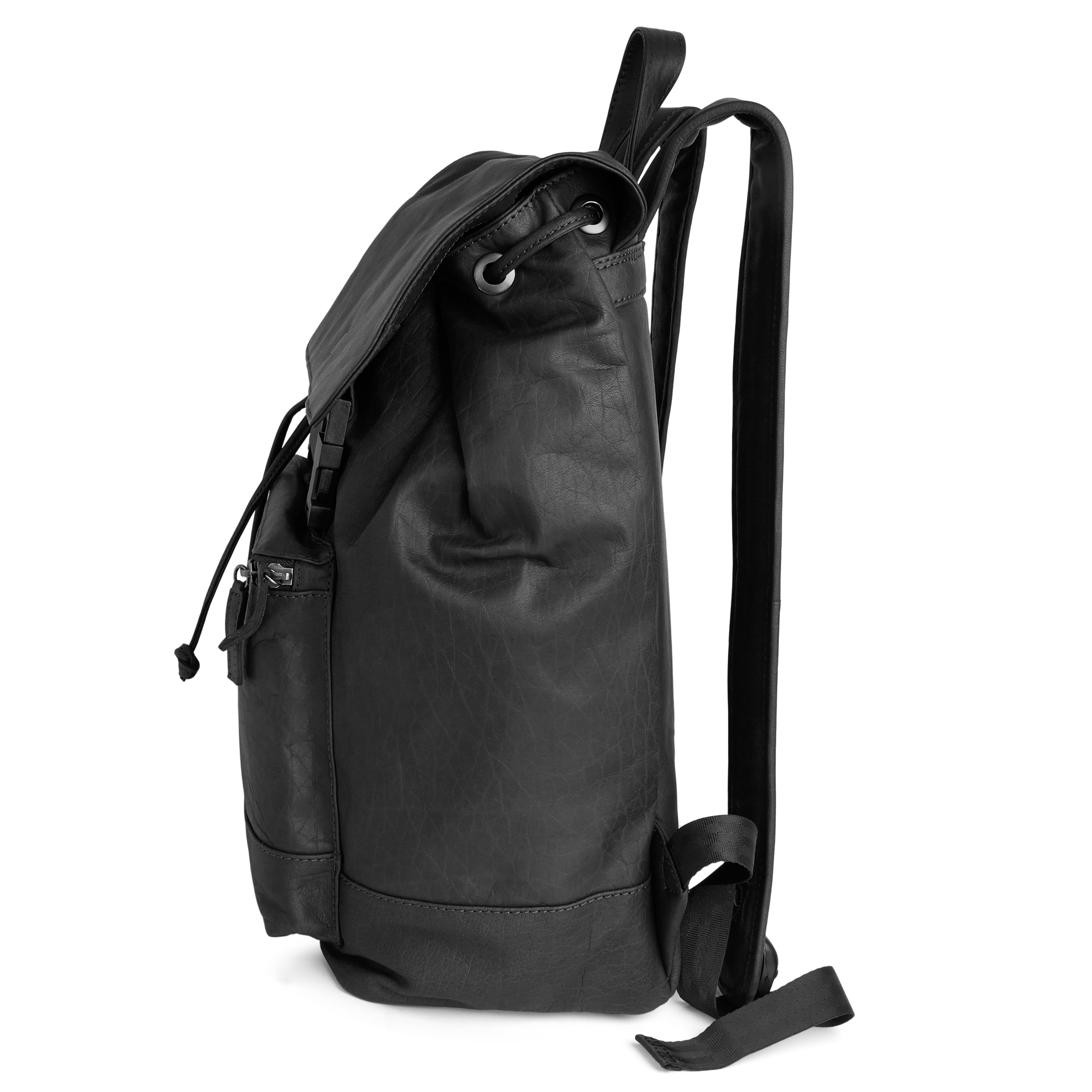 Oxford Black Backpack Leather Bag - 4