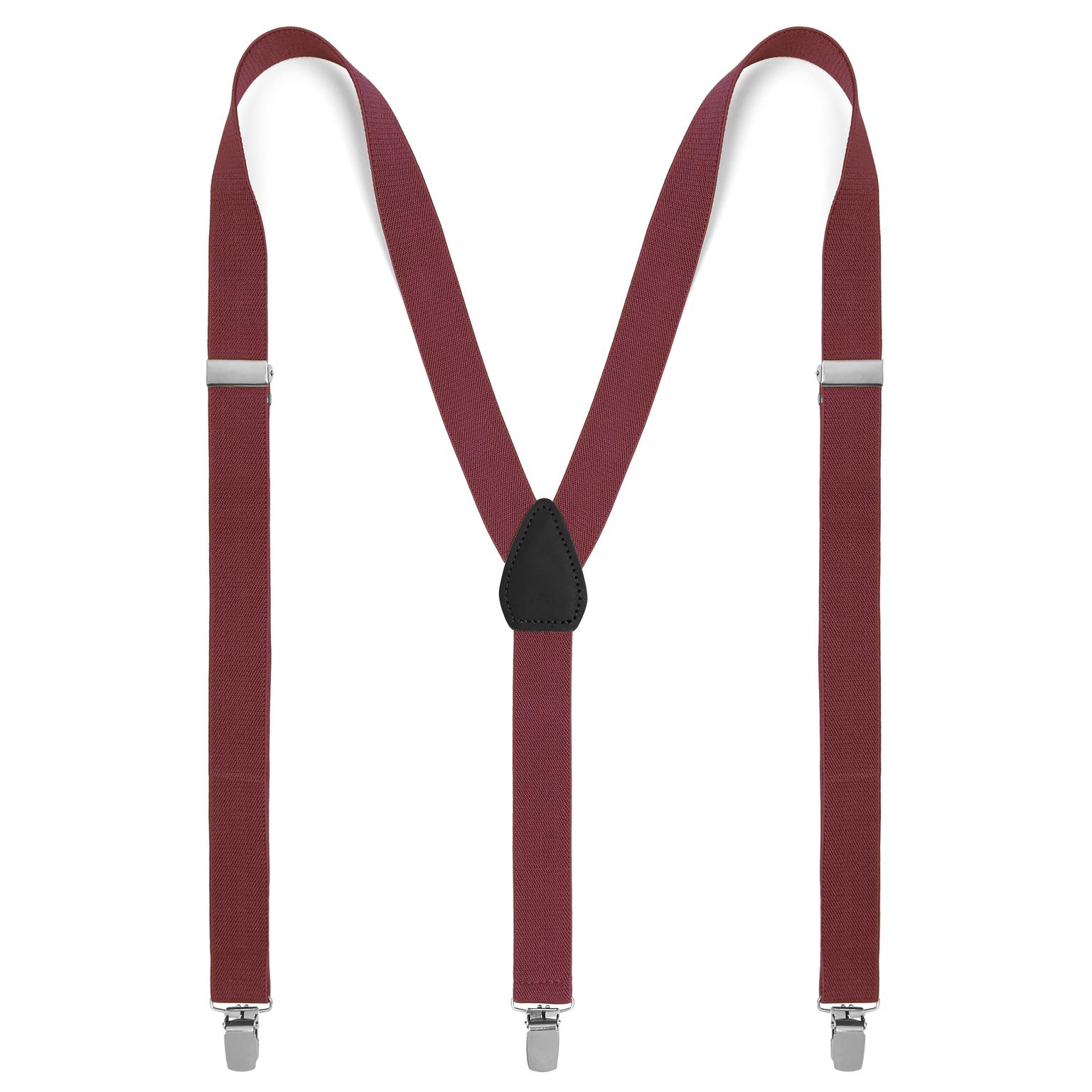 Burgundy Slim Clip-On Suspenders Burgundy Slim Clip-On Suspenders