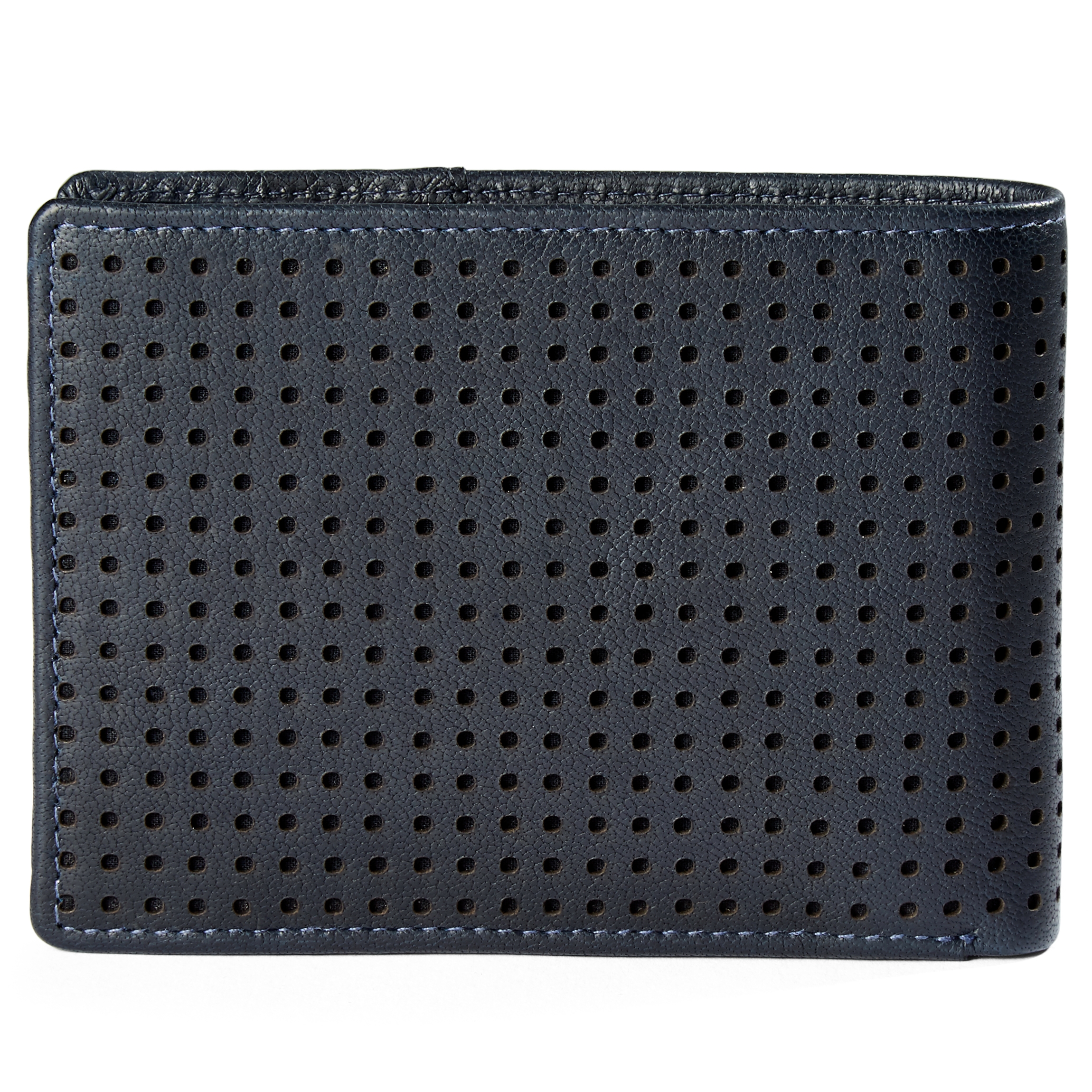 Marineblå Prikket Montreal RFID-Læderpung - 4