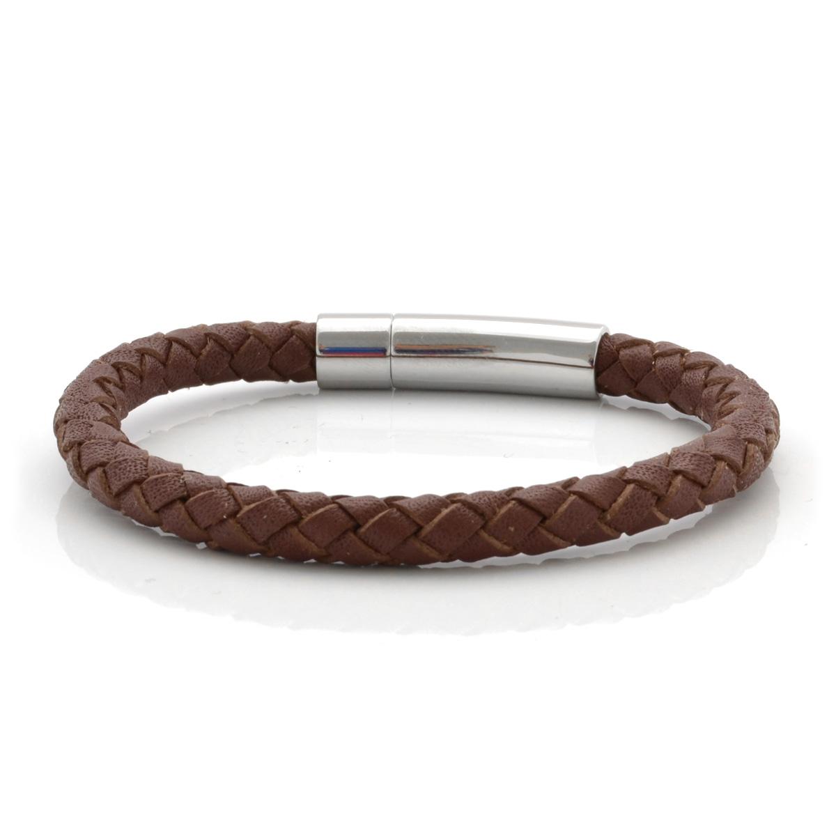Bracciale In Pelle Intrecciata Marrone Da Uomo. Bracciale Rotondo Bracciale In Pelle Intrecciata Marrone Da Uomo. Bracciale Rotondo