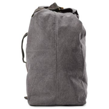 Grey Vintage-Style Canvas Backpack