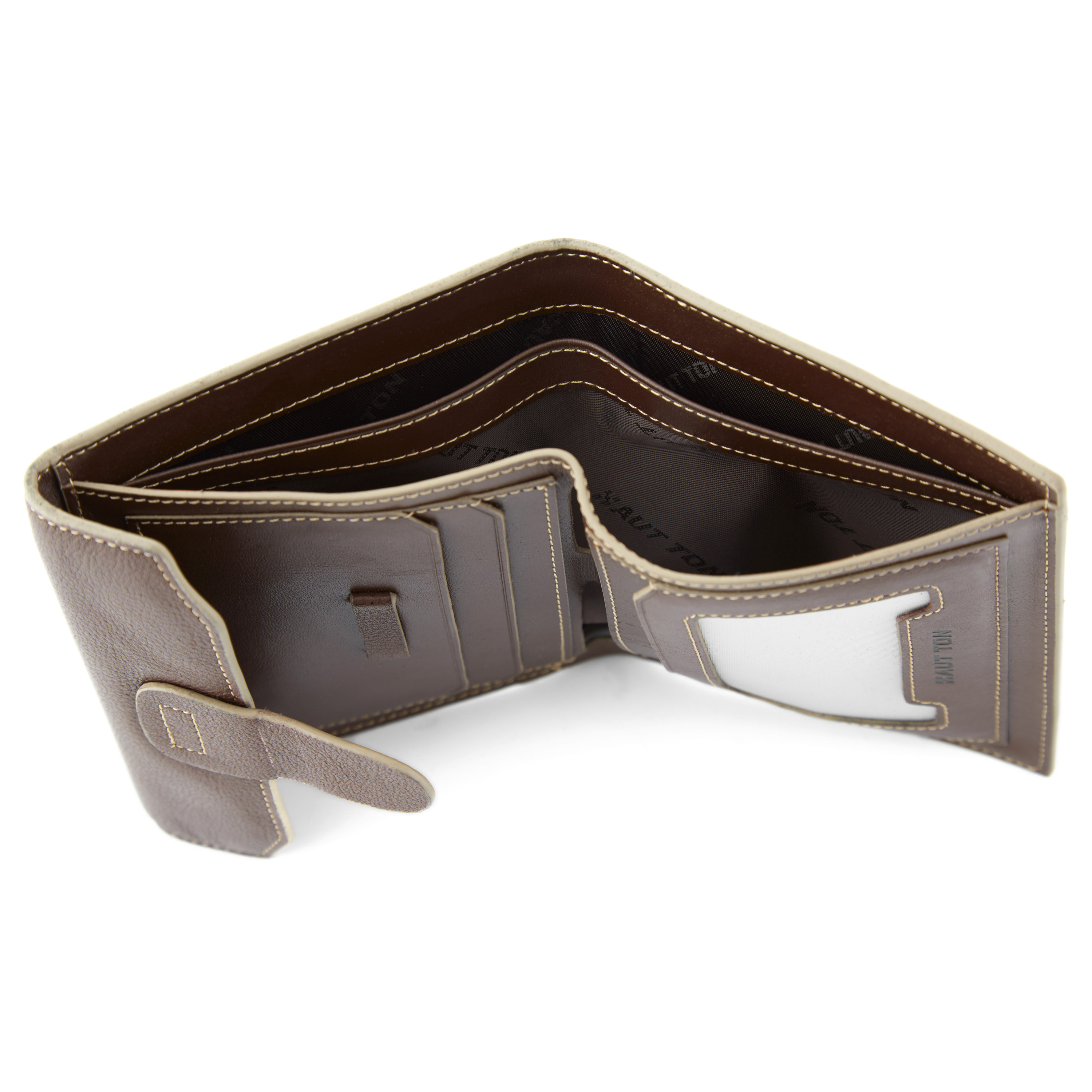 Brun Læderpung med Kontrastsyninger - 4