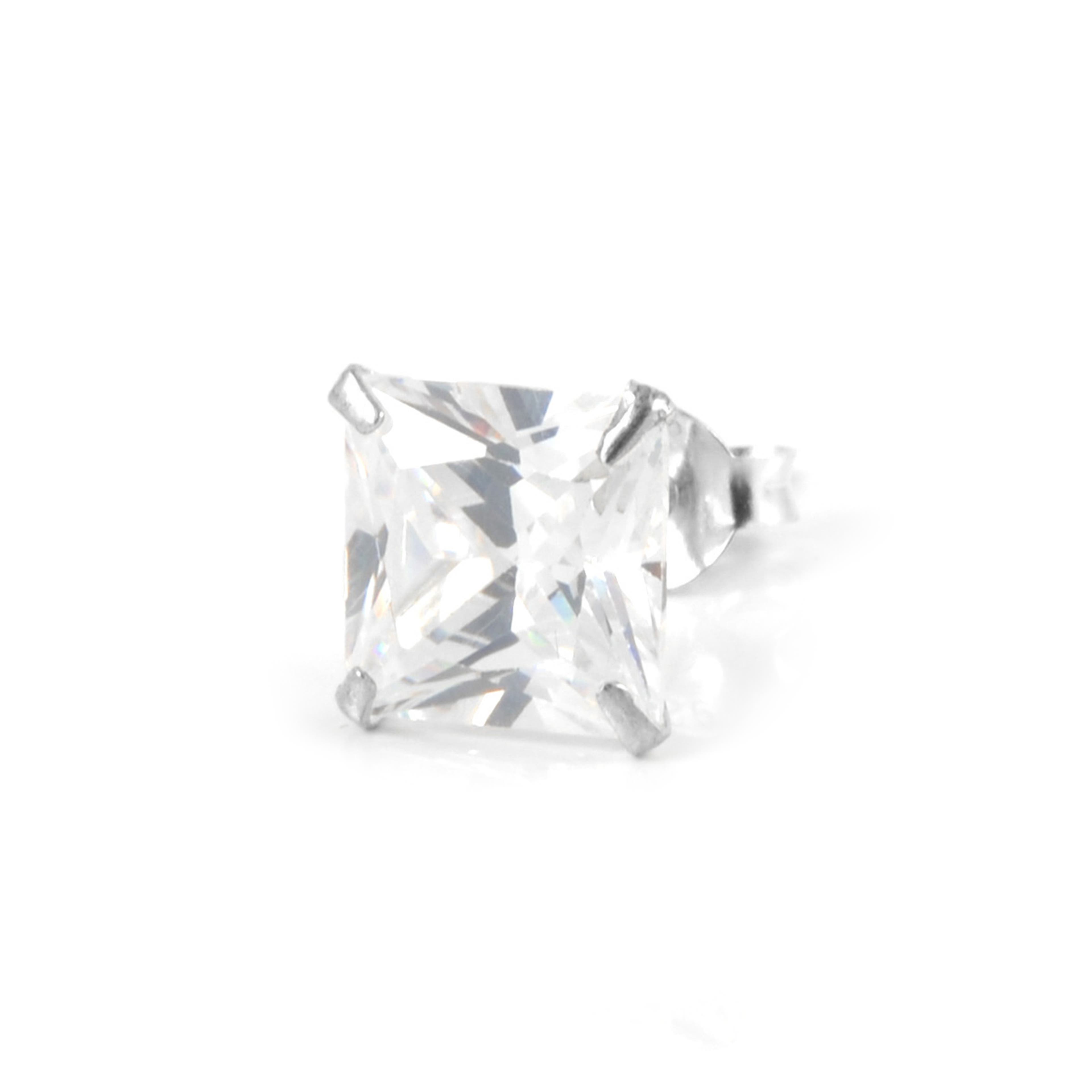 Square 8mm zirconia Stud Earring