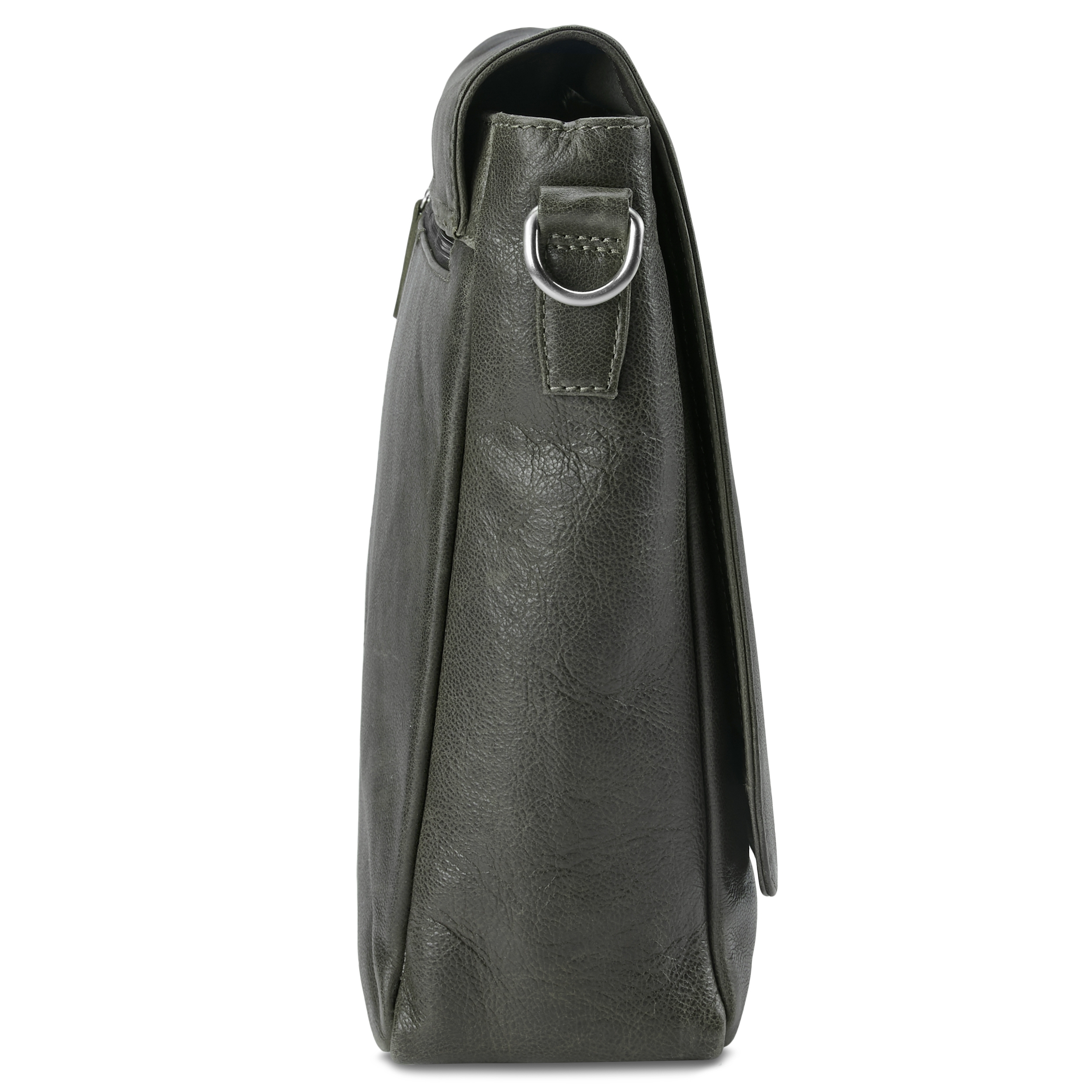 Licio | Brown gray Leather Messenger Bag - 7