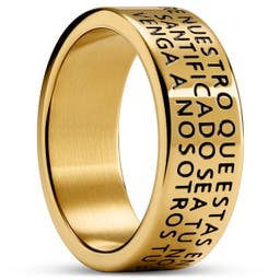 Unity | 1/3" (8 mm) Gold-tone Spanish Lord’s Prayer Ring
