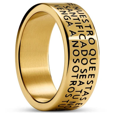 Unity | 8 mm Zelta krāsas gredzens Spanish Lord's Prayer Unity | 8 mm Zelta krāsas gredzens Spanish Lord's Prayer