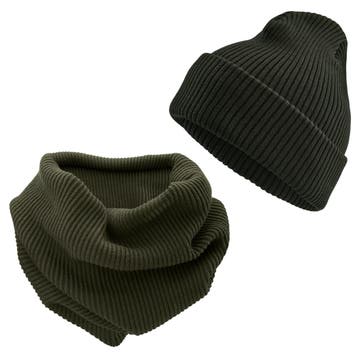 Frisco Olive Green Urban Tube Scarf & Kai Olive Green Kane Beanie Frisco Olive Green Urban Tube Scarf & Kai Olive Green Kane Beanie