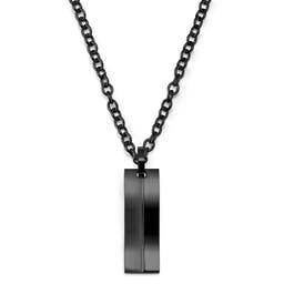 Gunmetal Stainless Steel Curved Plate Cable Chain Necklace