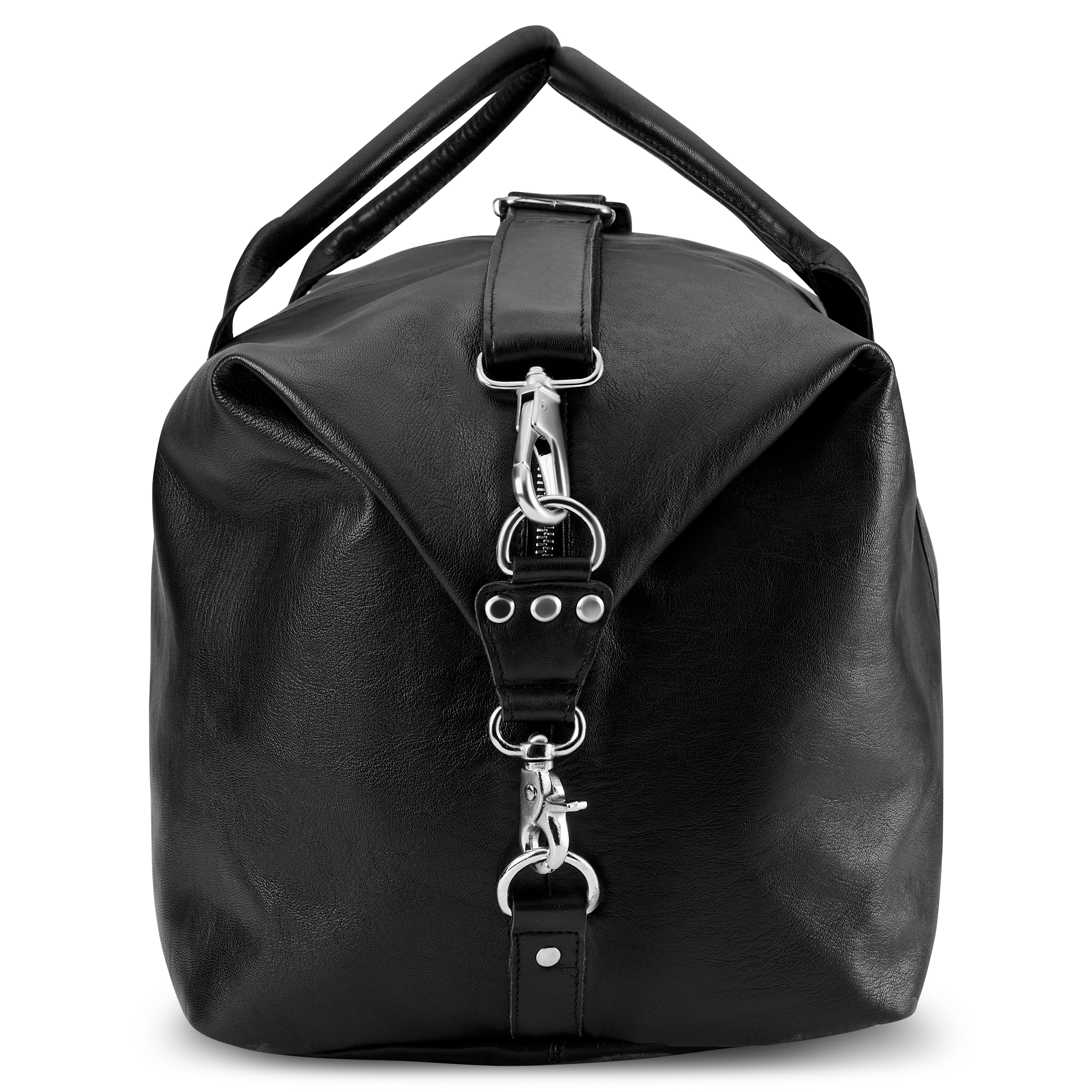 Fidei | Sac de voyage en cuir de chèvre pleine fleur - noir - 4