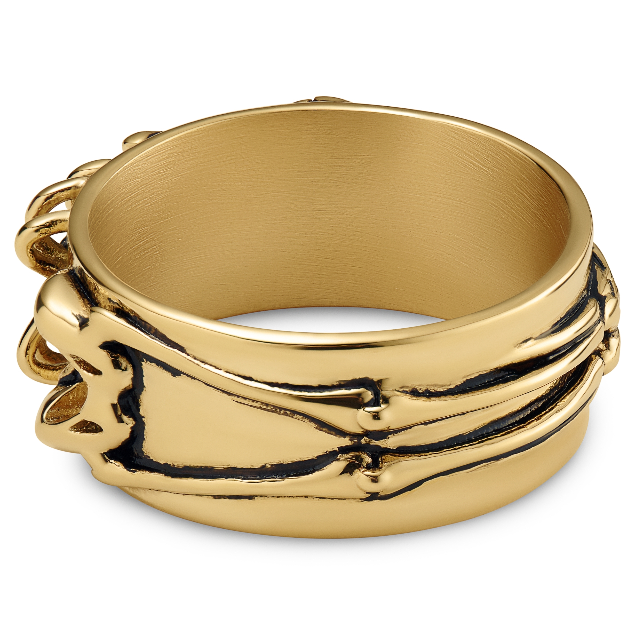 Aspero | 10 mm Gold-tone Stainless Steel Skeleton Ring - 3