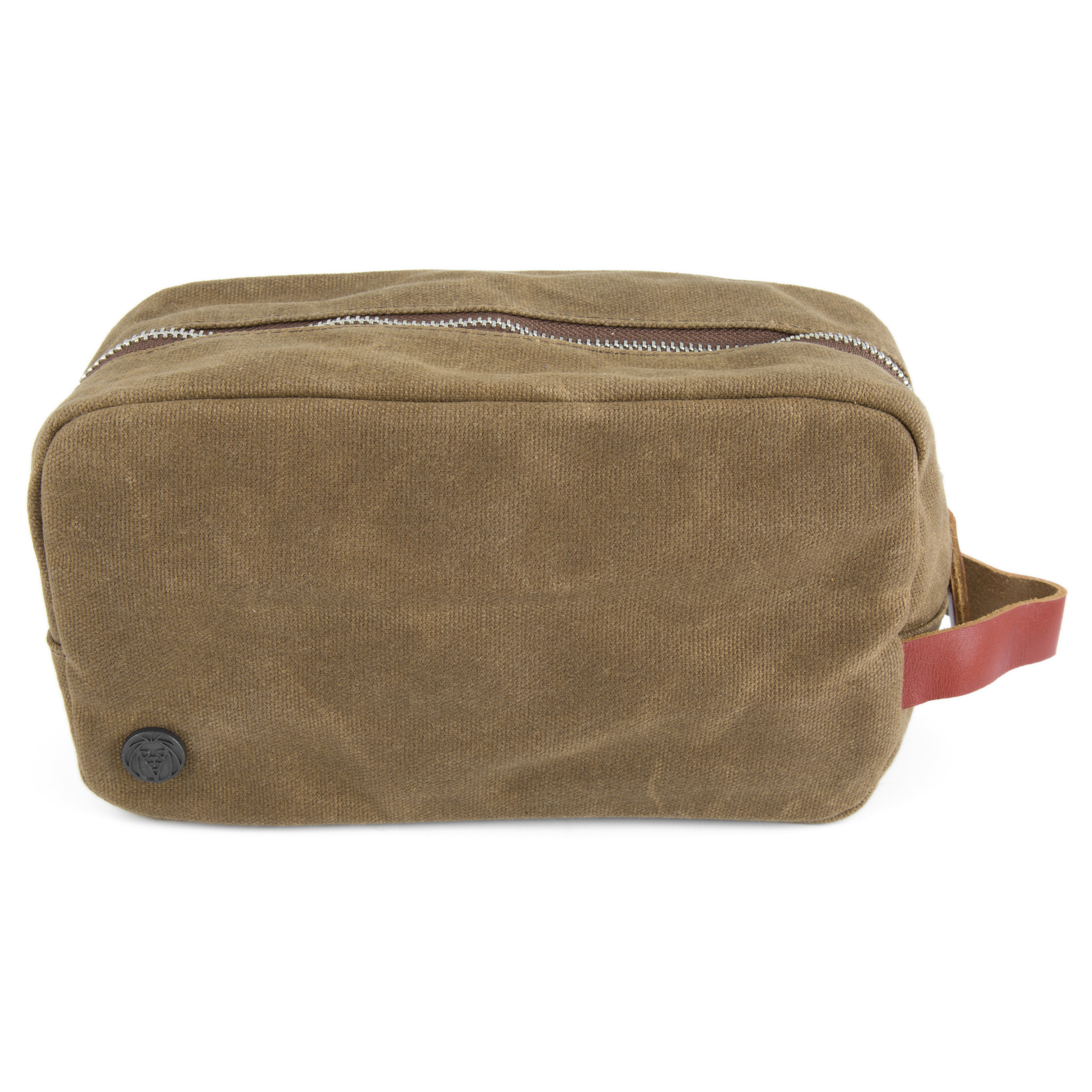 Khaki Bridge Waxed Canvas Washbag - 3