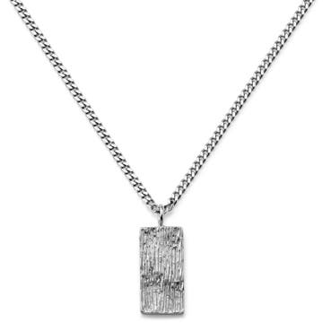 Rustic | Collier à pendentif plaque rustique en argent sterling 925 Rustic | Collier à pendentif plaque rustique en argent sterling 925