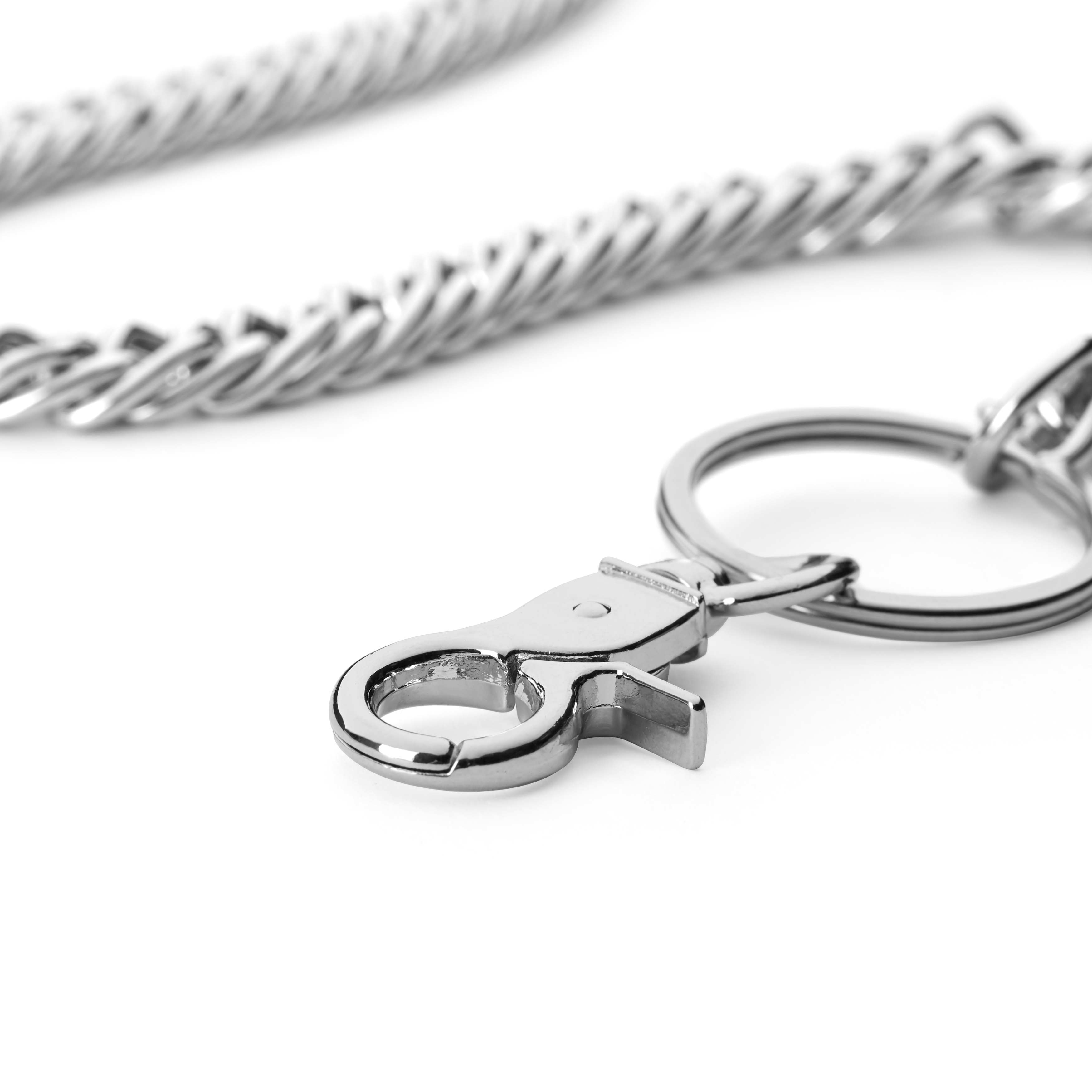 Retiazka na peňaženku s 3 krúžkami v striebornej farbe - 3