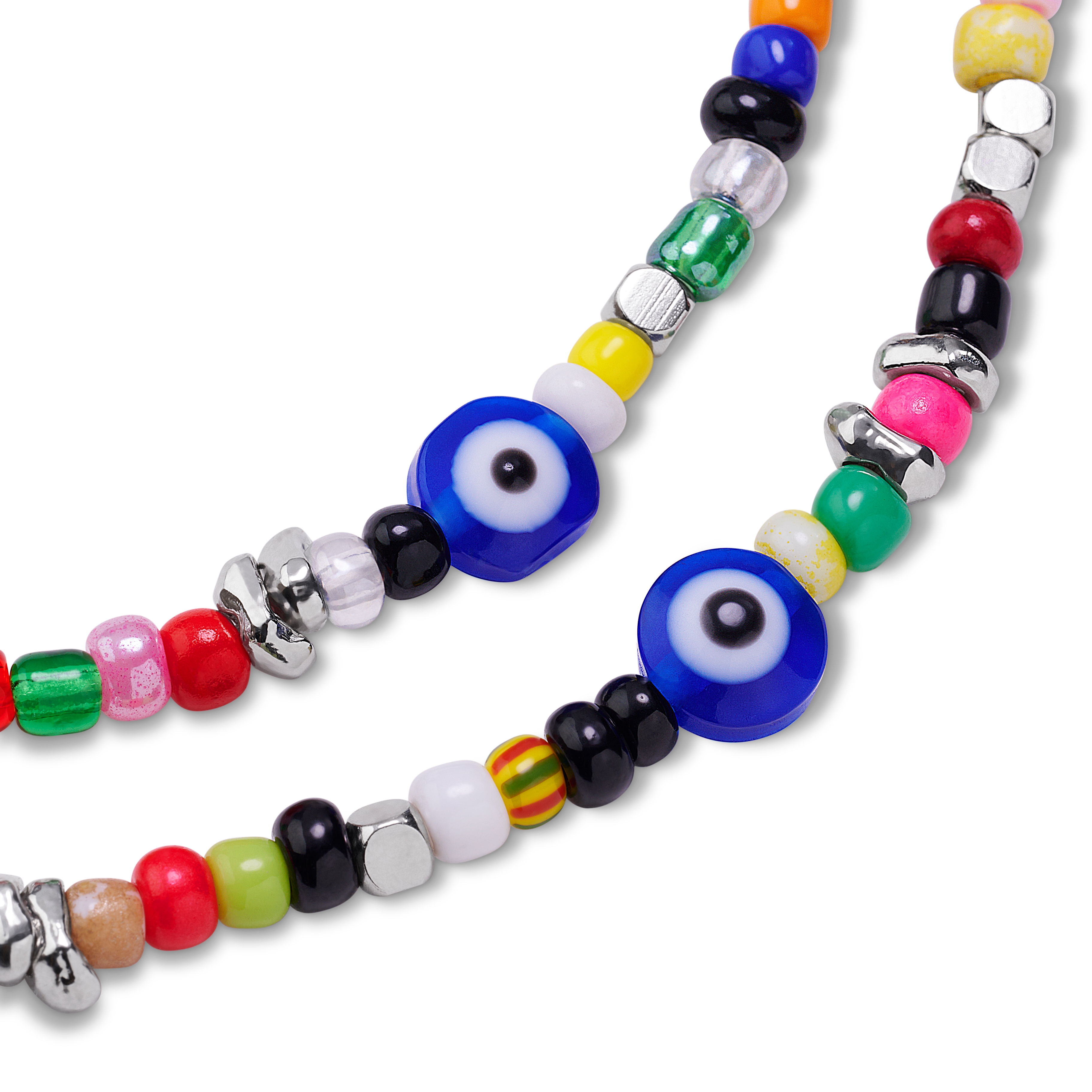 Amalfi | Fargerikt halskjedesett med flerfargde glassperler i 2-pakning - 3