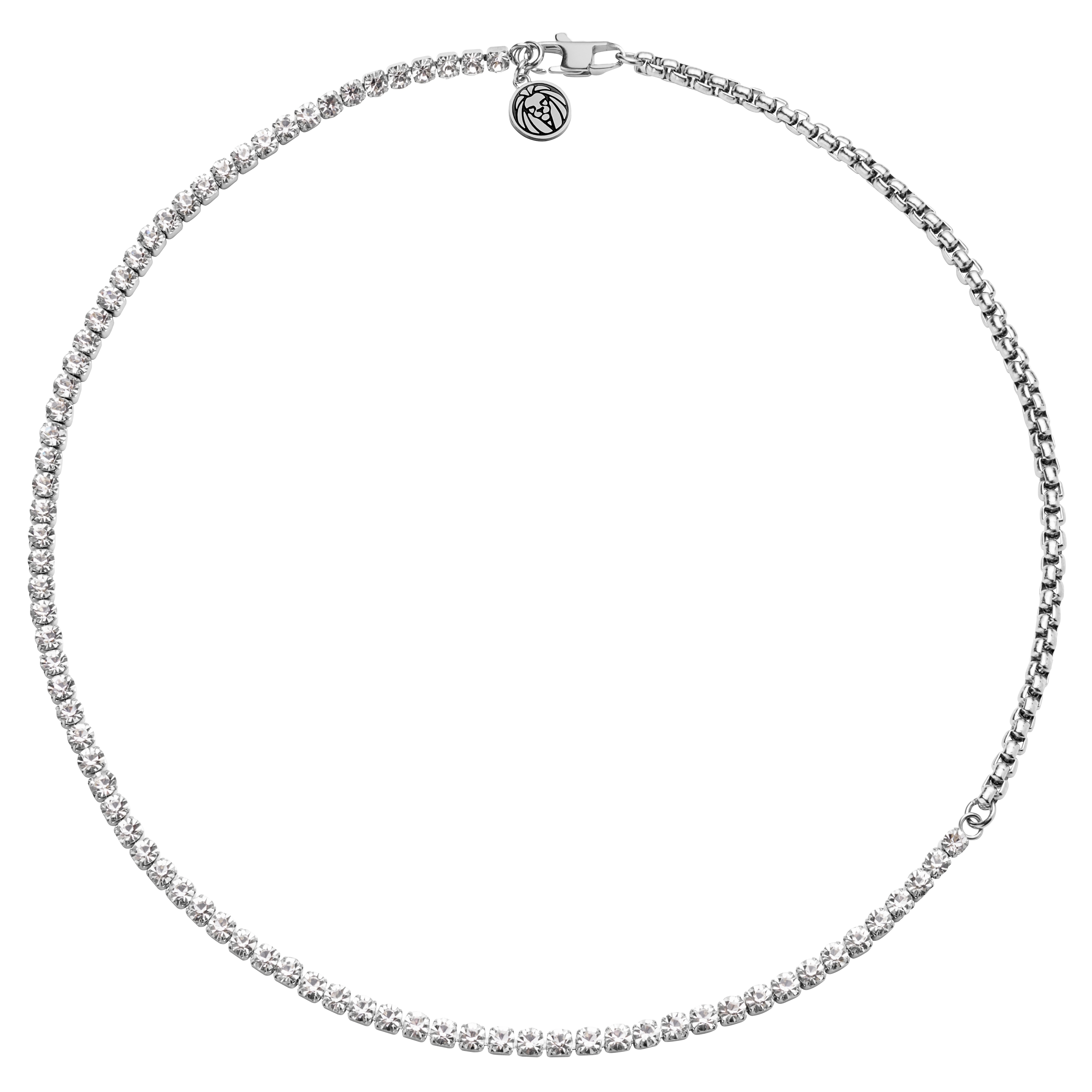 Amager | Silver-Tone Zirconia Stainless Steel Chain Necklace - 2
