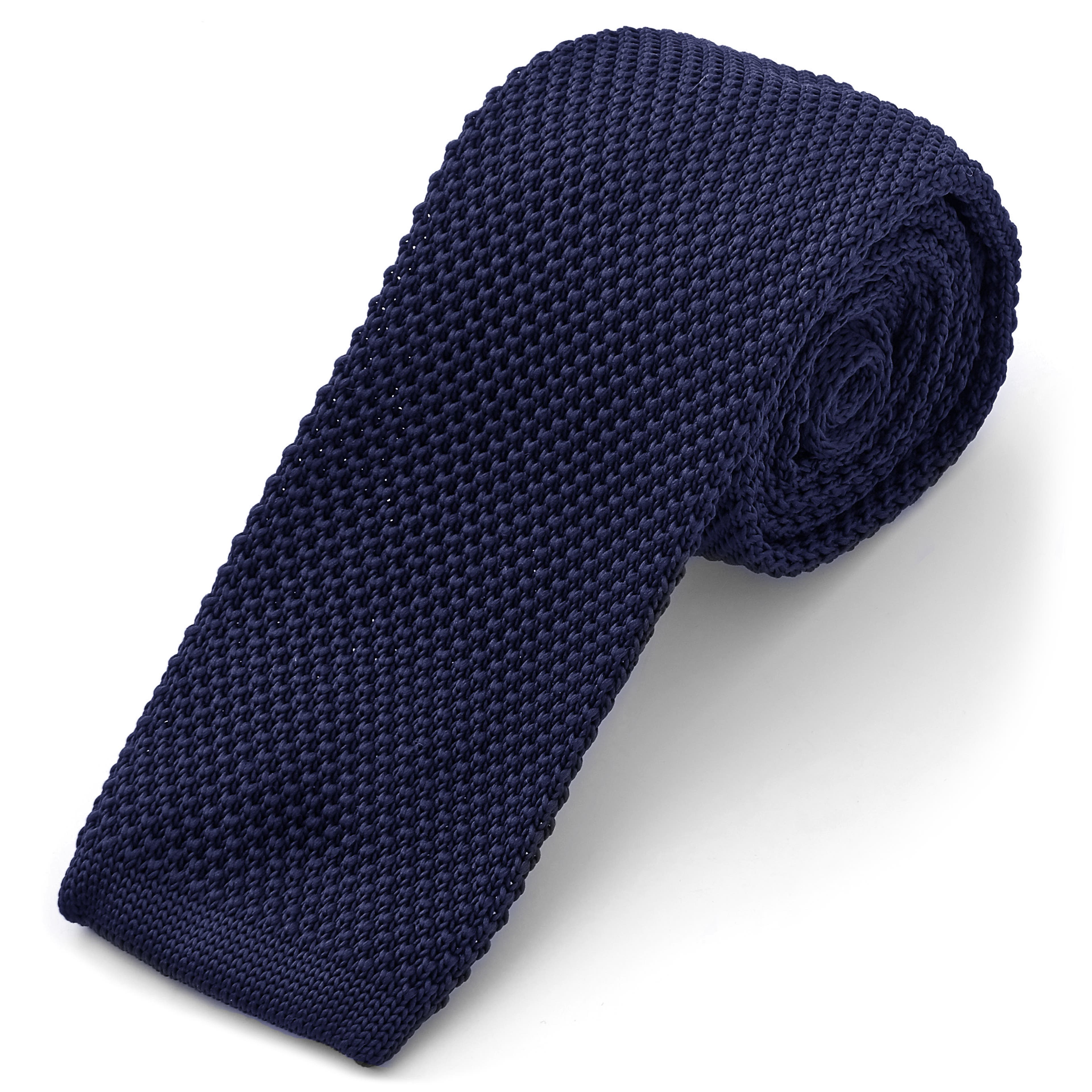 Navy Blue Polyester Knitted Tie