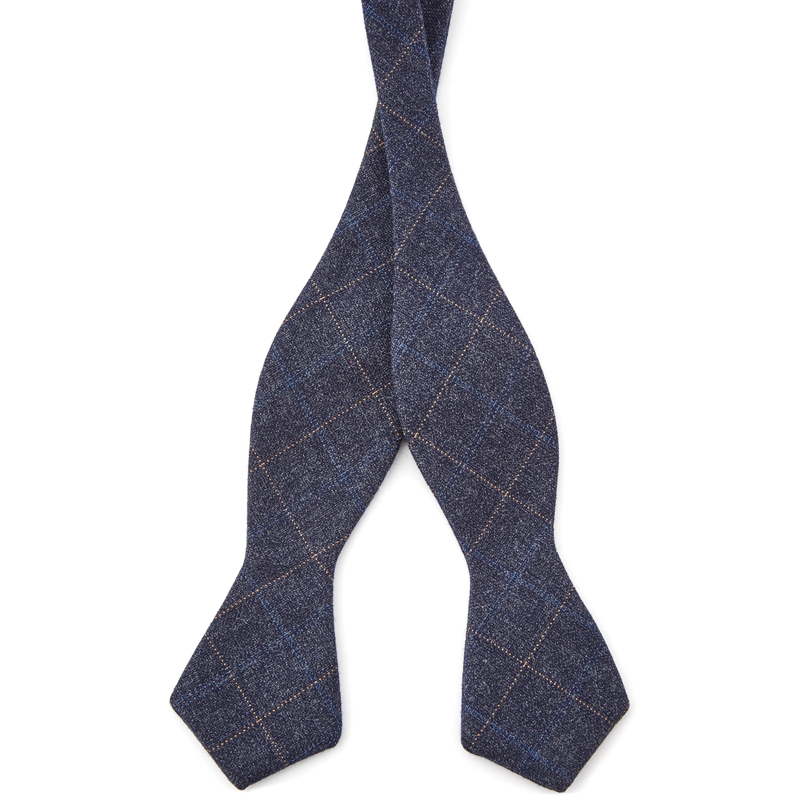 Mörk Marinblå Rutig Oknuten Fluga - 1