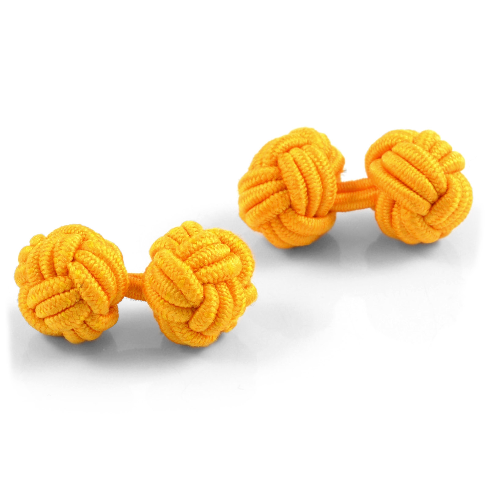 Boutons de manchette en tissu jaune  - 2