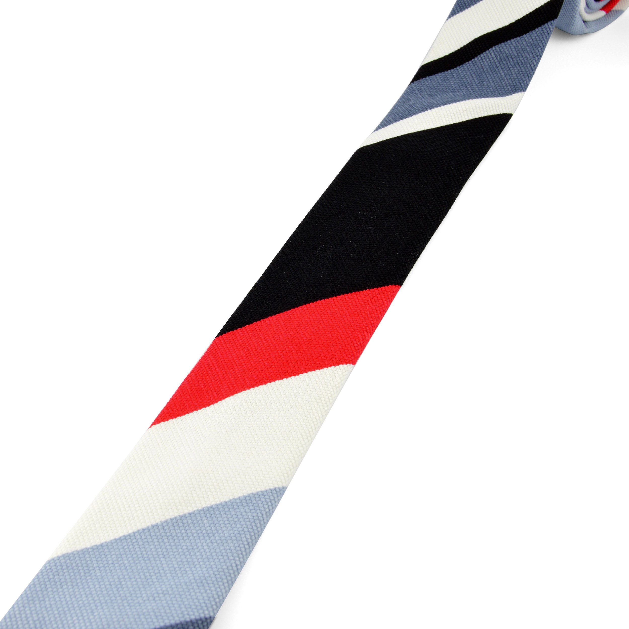 Blauw en Witte Linnen Stropdas - 3
