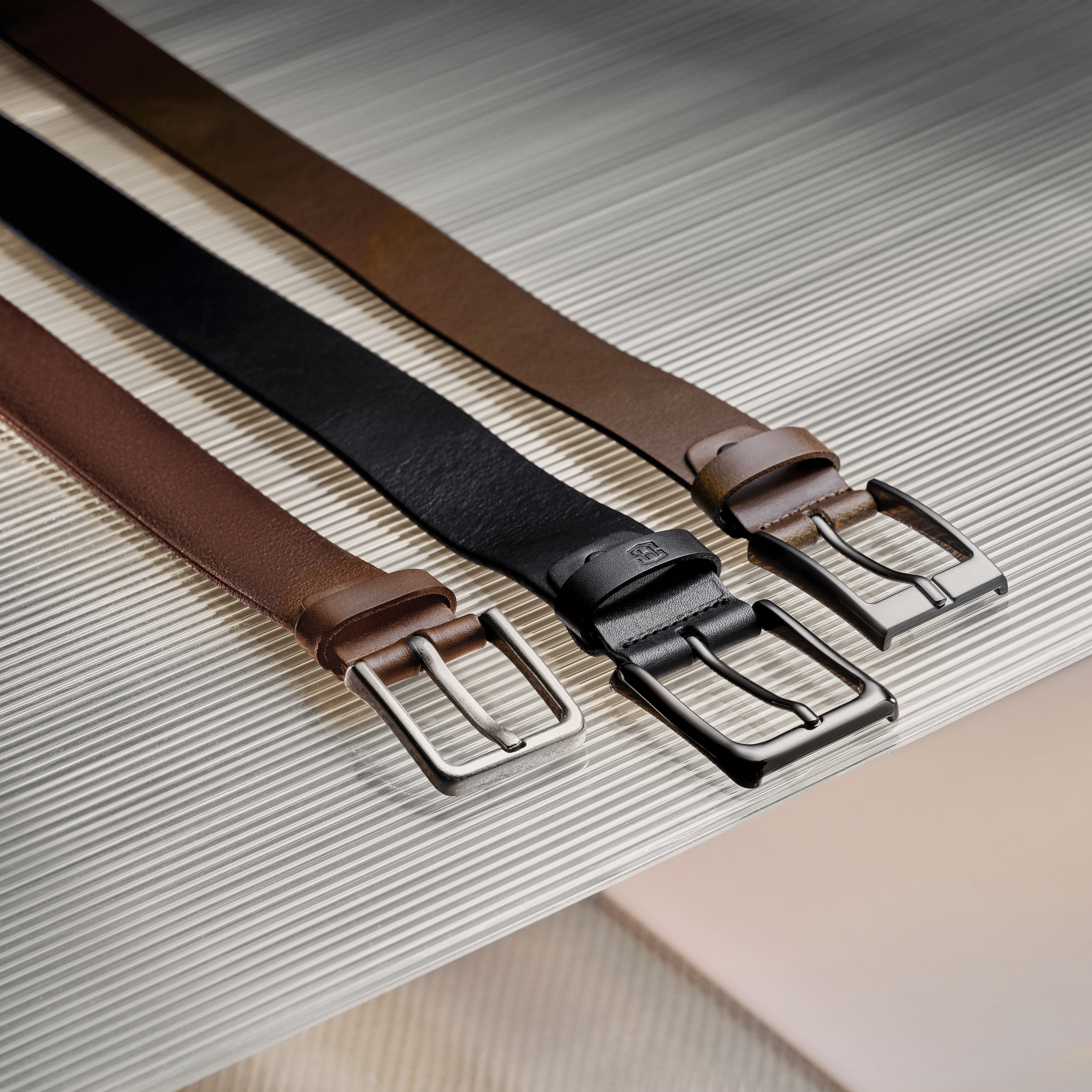 Vincio | Cinturón de cuero de grano completo marrón degradado - 3