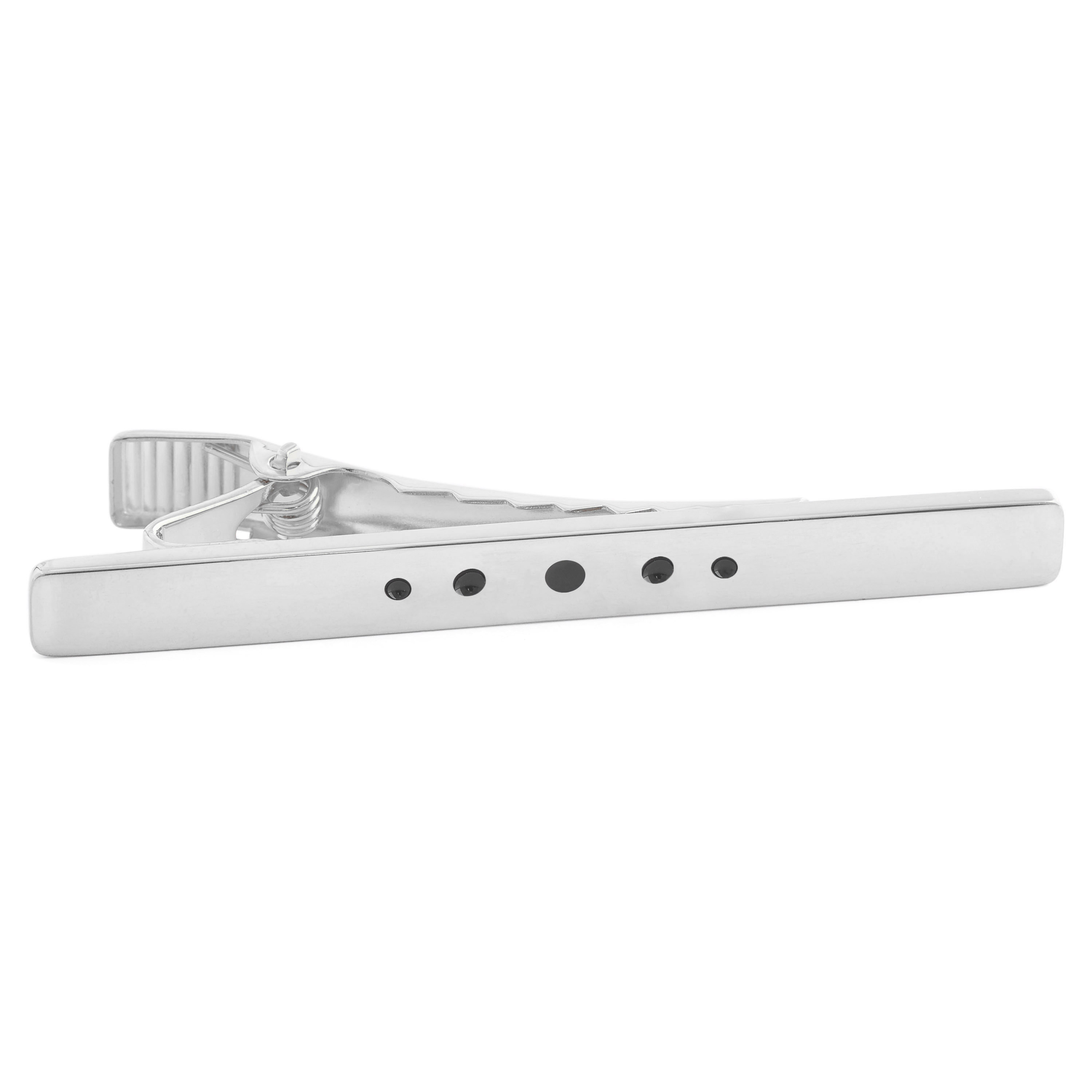 Slipsenål i 925s-Sølv med Sorte Prikker - 1