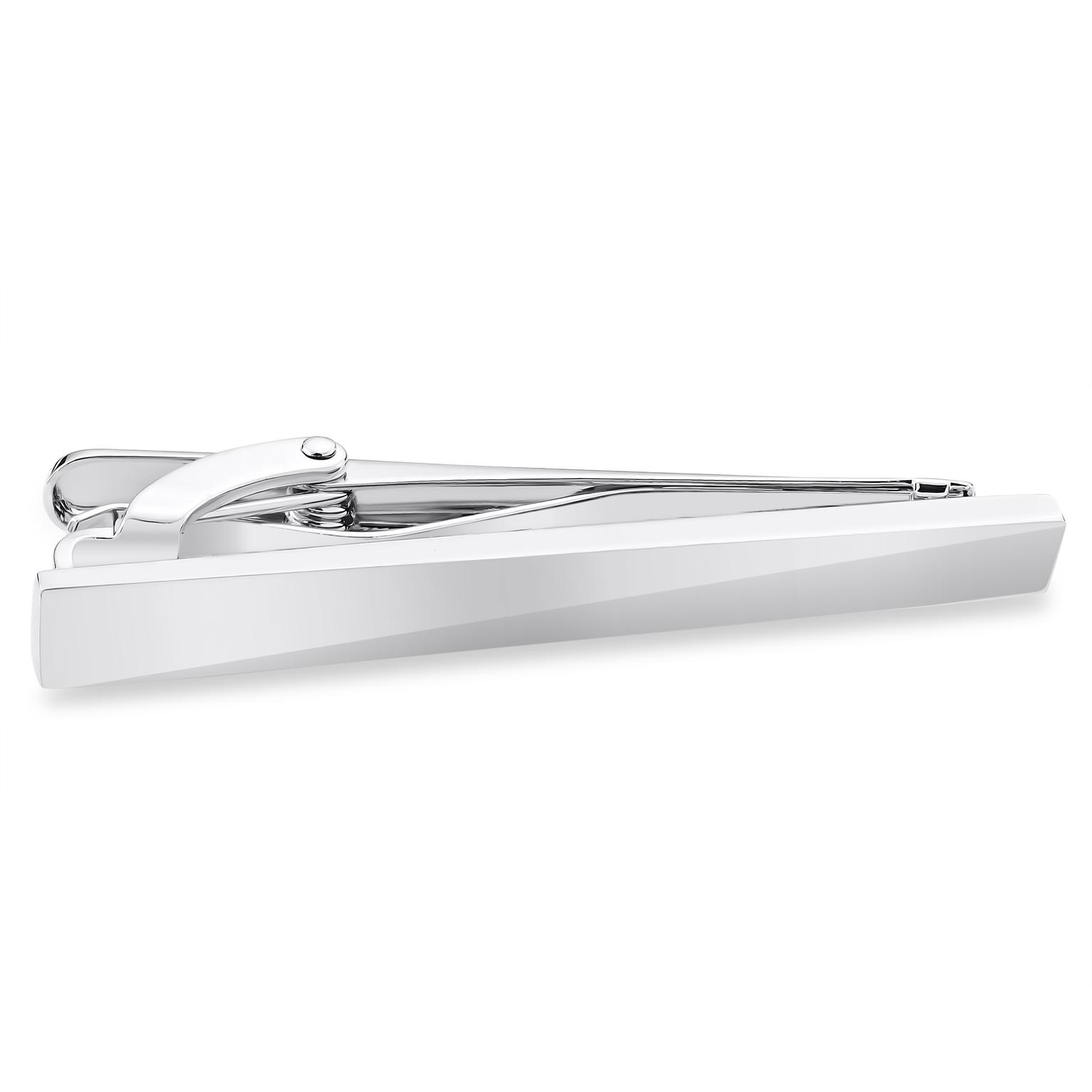 Novelle | Smooth Polished Silver-Tone Tie Bar Novelle | Smooth Polished Silver-Tone Tie Bar