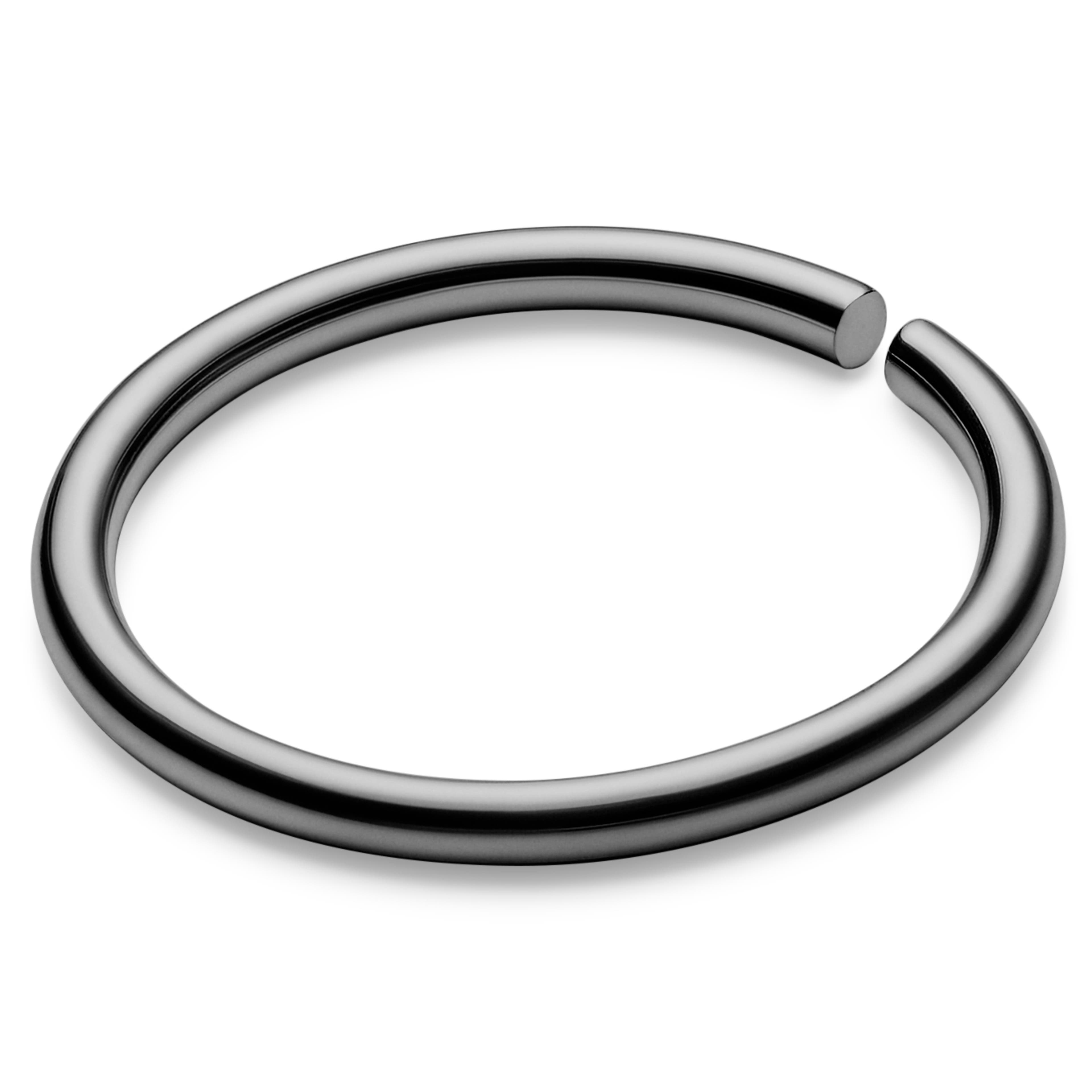 10mm piercing jednoduchý kroužek z titanu stříbrné barvy