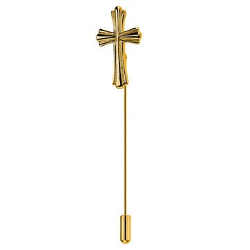 Gold-Tone Cross Lapel Pin