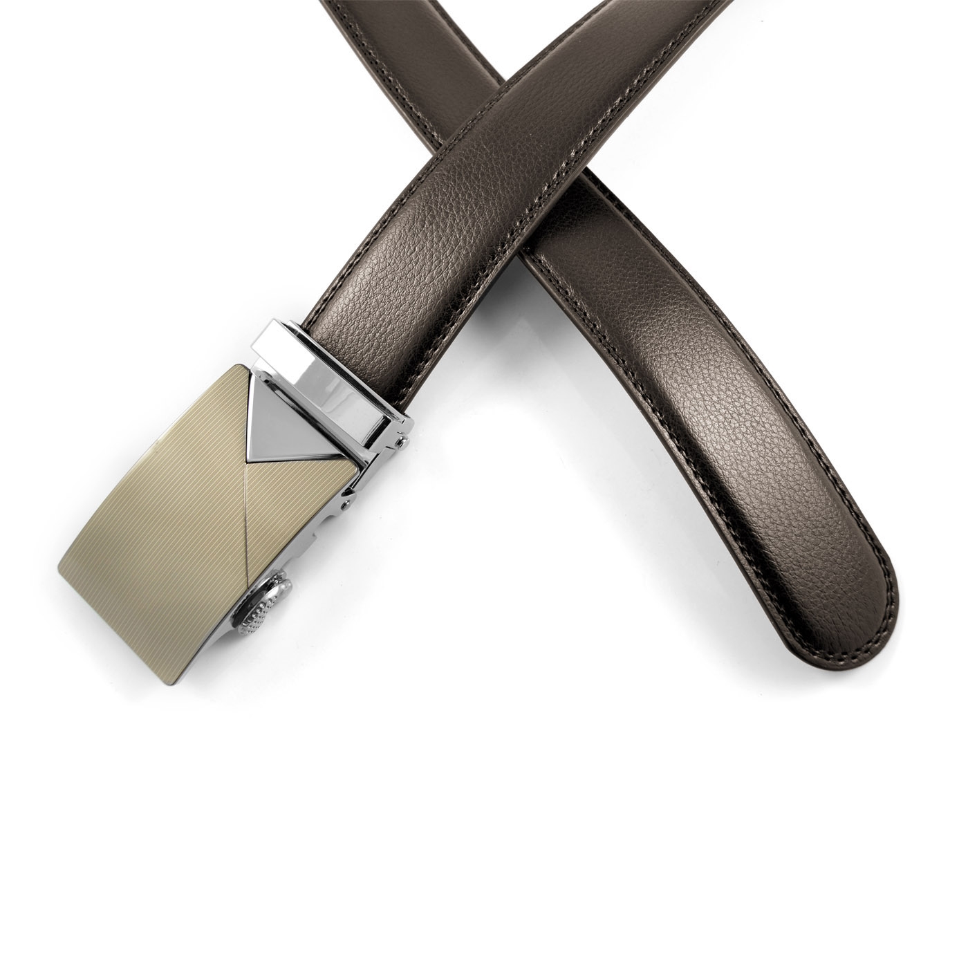 Brauner Gürtel - Automatik  Schnalle - 2