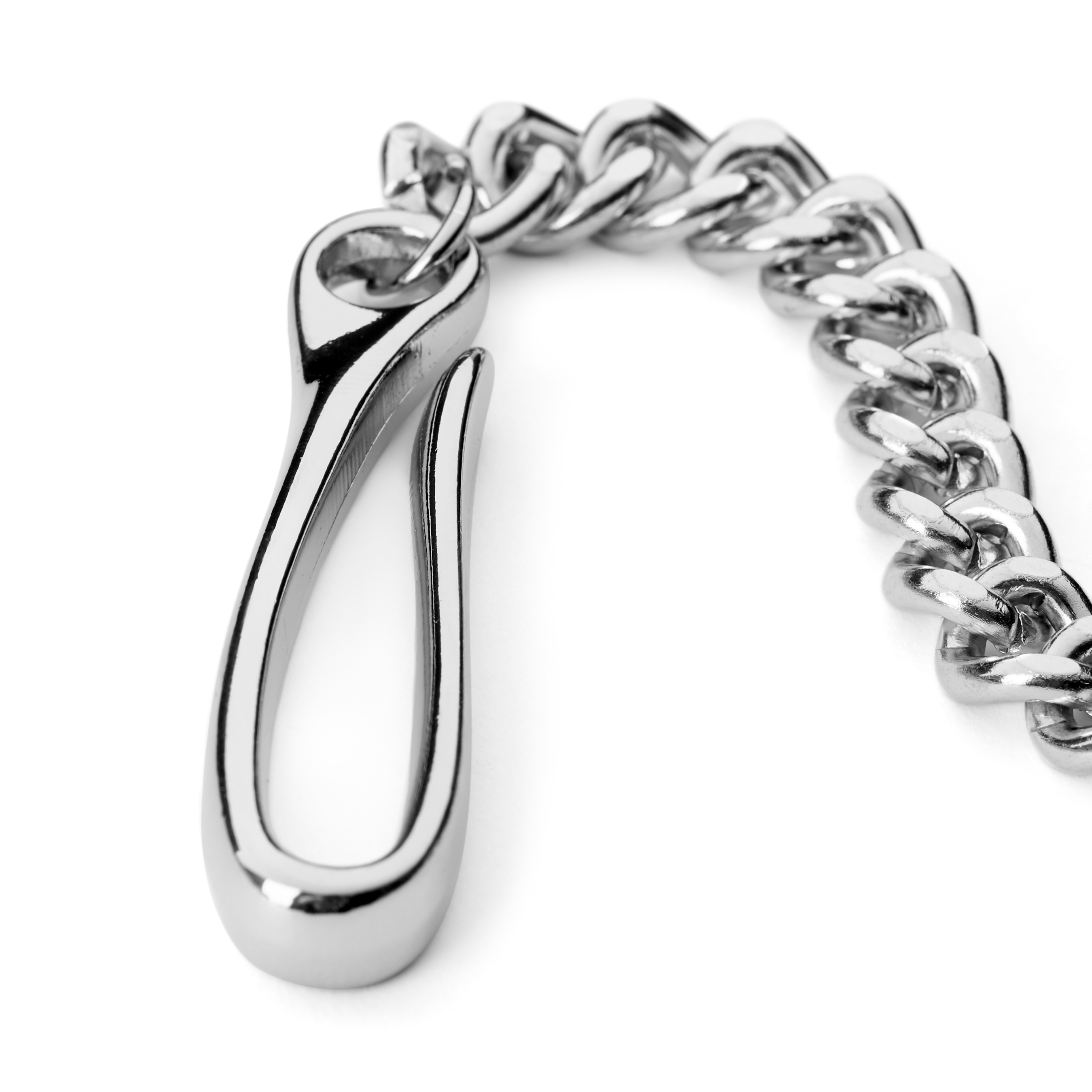 Short Silver-Tone Wallet Chain with Hook - 5