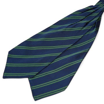 Blue & Green Stripe Silk Cravat Blue & Green Stripe Silk Cravat