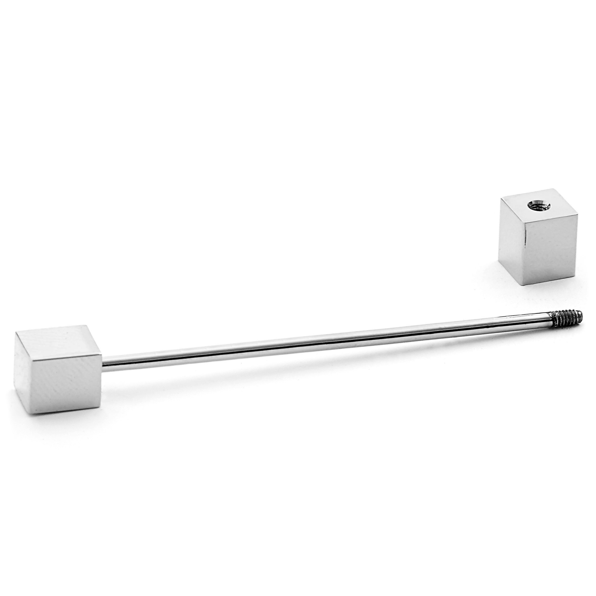 Hopeanvärinen kuutio -kaulusneula - 2