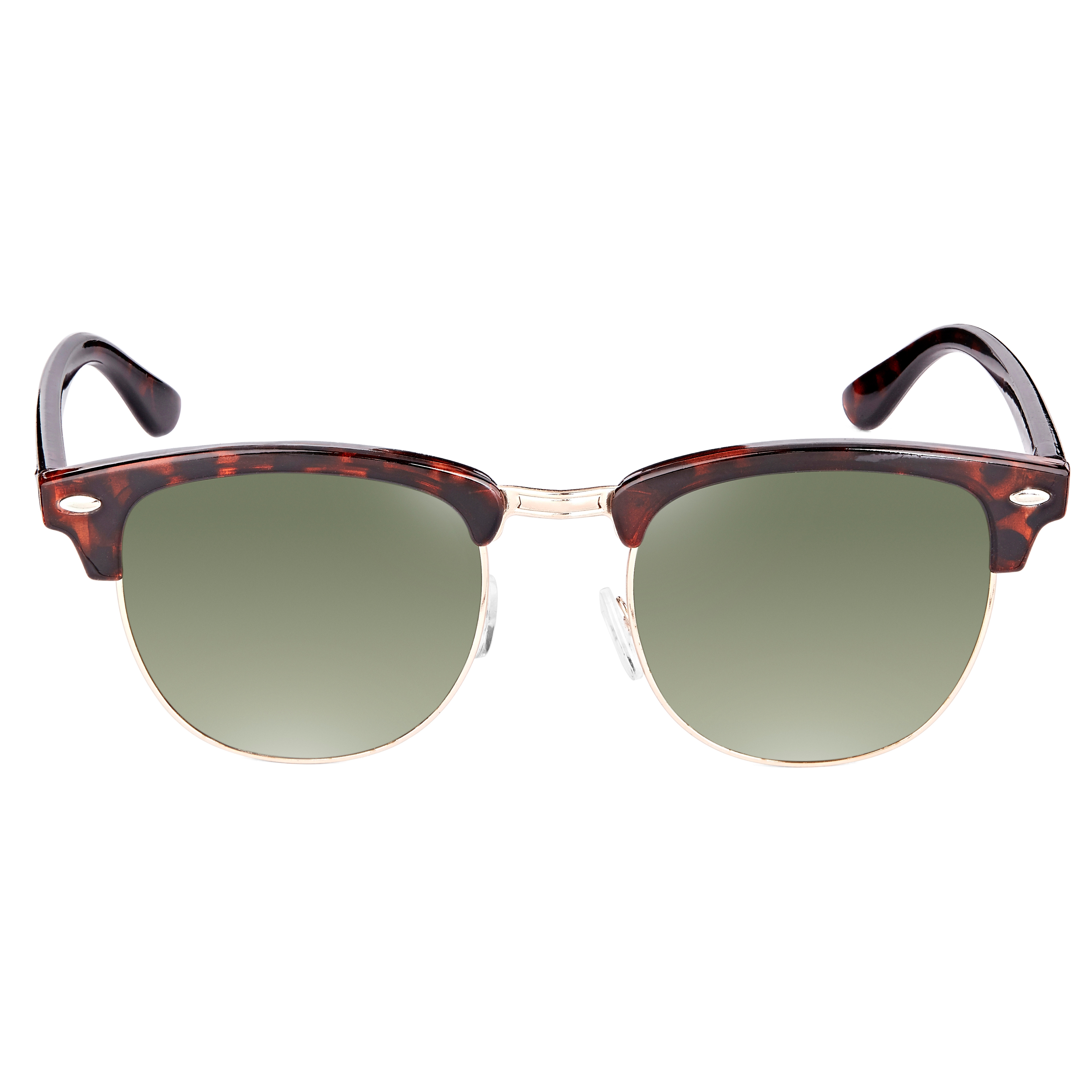 Zonnebril met Groene Glazen en Schildpadmotief - 1