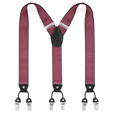 Wide Polka Dot Burgundy Clip-On Braces Wide Polka Dot Burgundy Clip-On Braces