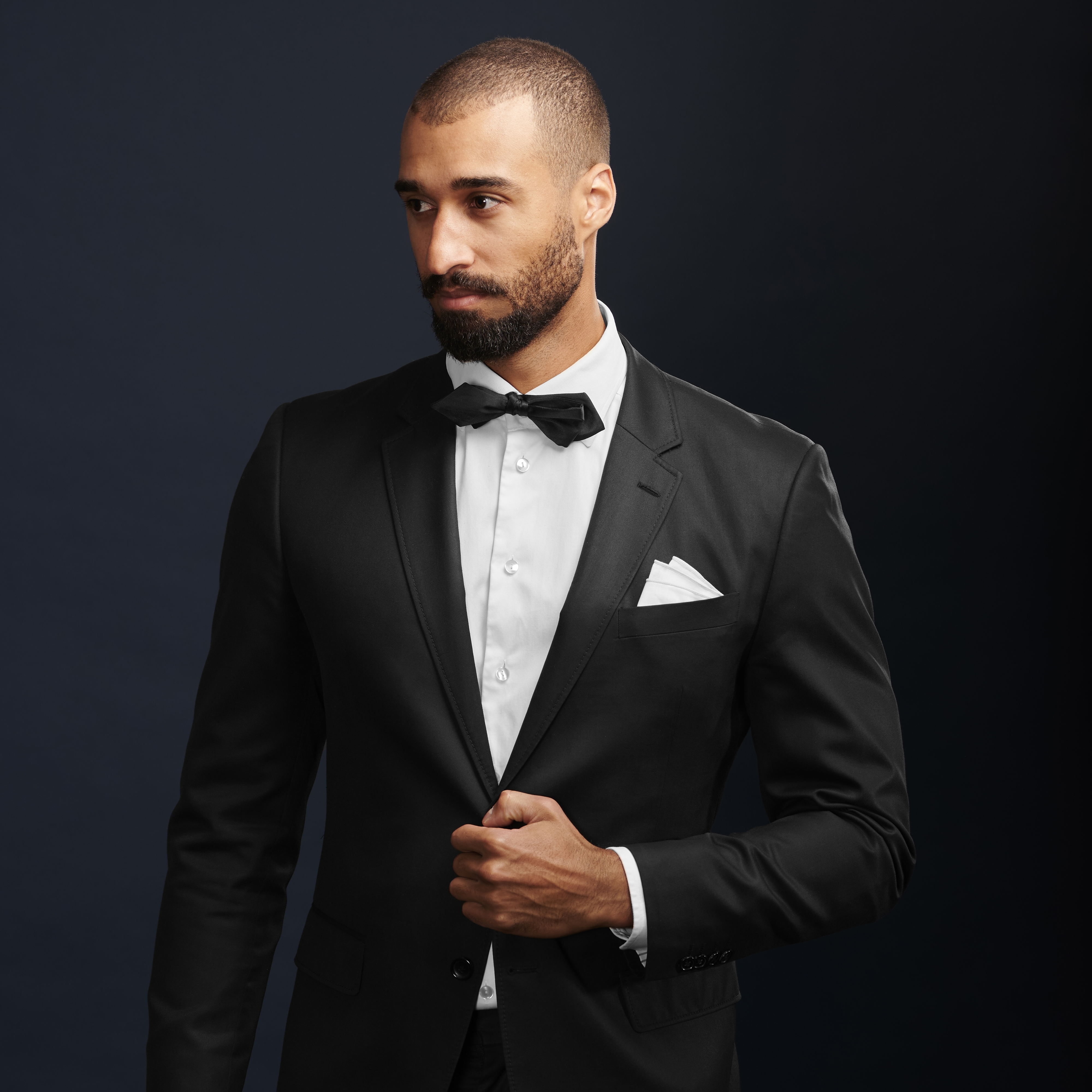 Fazzoletto da taschino bianco con bordi grigi - 4