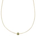 Mediterranean | 14K Gold-Plated Emerald Green Zirconia Pavé Barrel Pendant Necklace Mediterranean | 14K Gold-Plated Emerald Green Zirconia Pavé Barrel Pendant Necklace