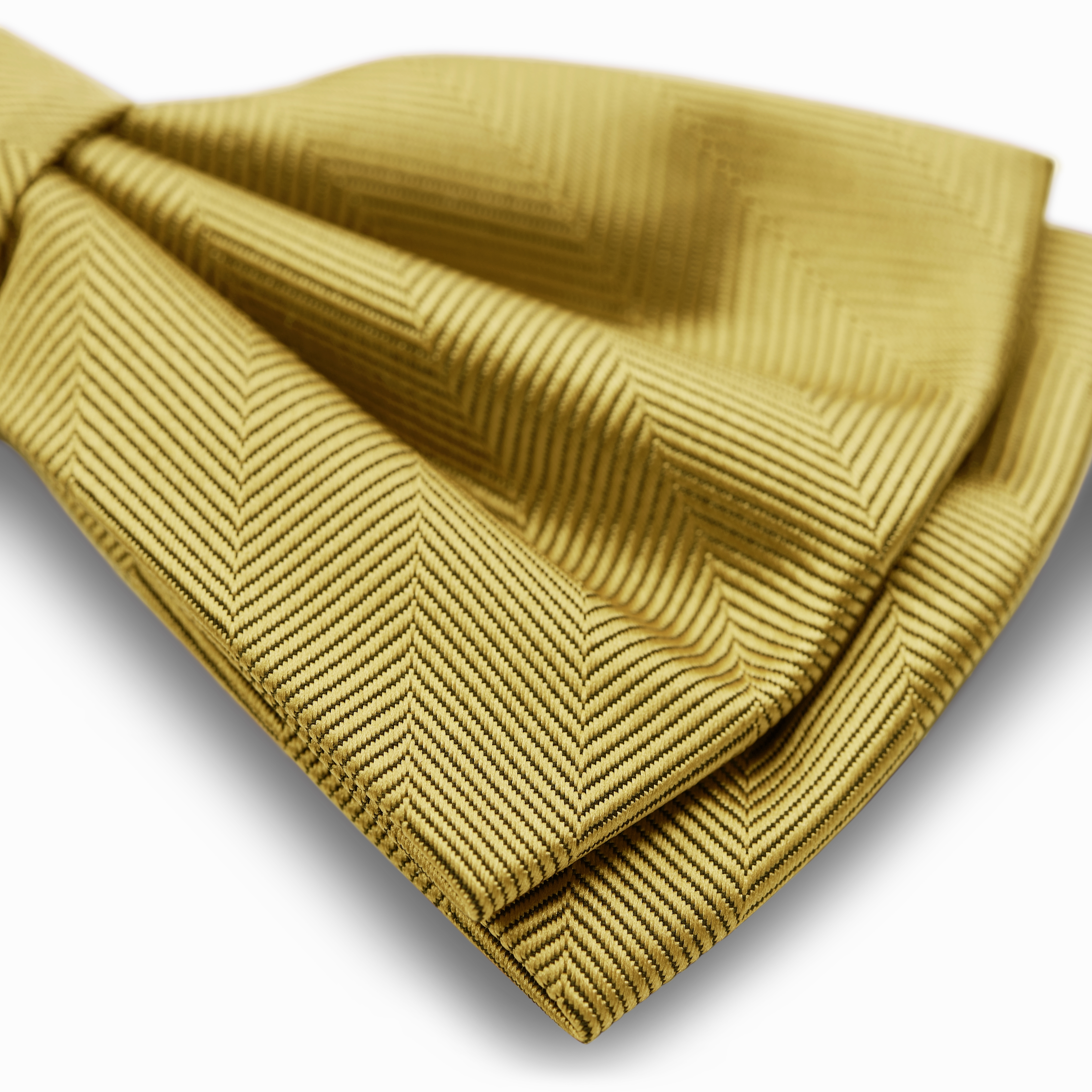 Nœud papillon à chevrons prénoué jaune moutarde - 3