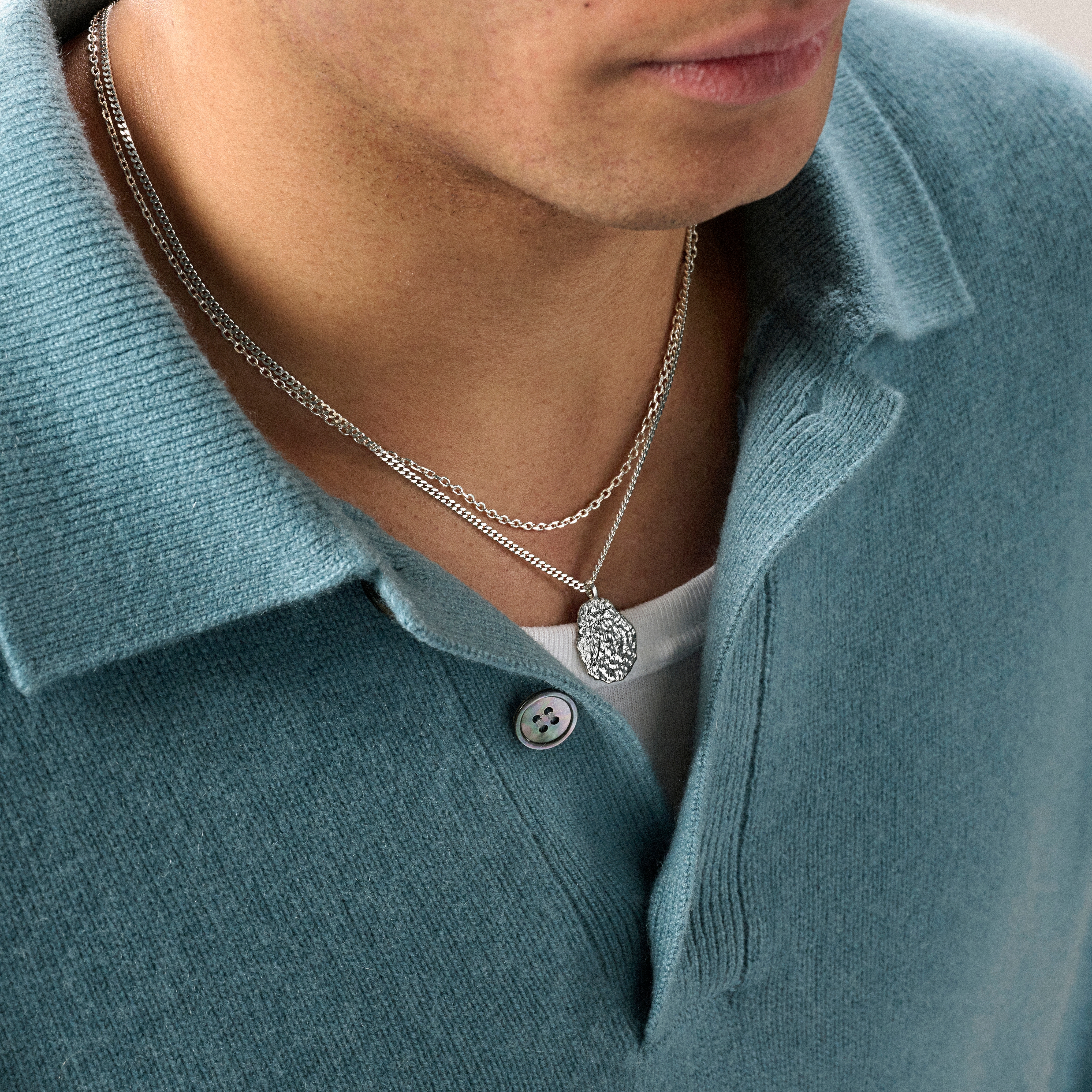 Argentia | 925s | Collar de cadena cable de plata de ley chapada en rodio de 2 mm - 2