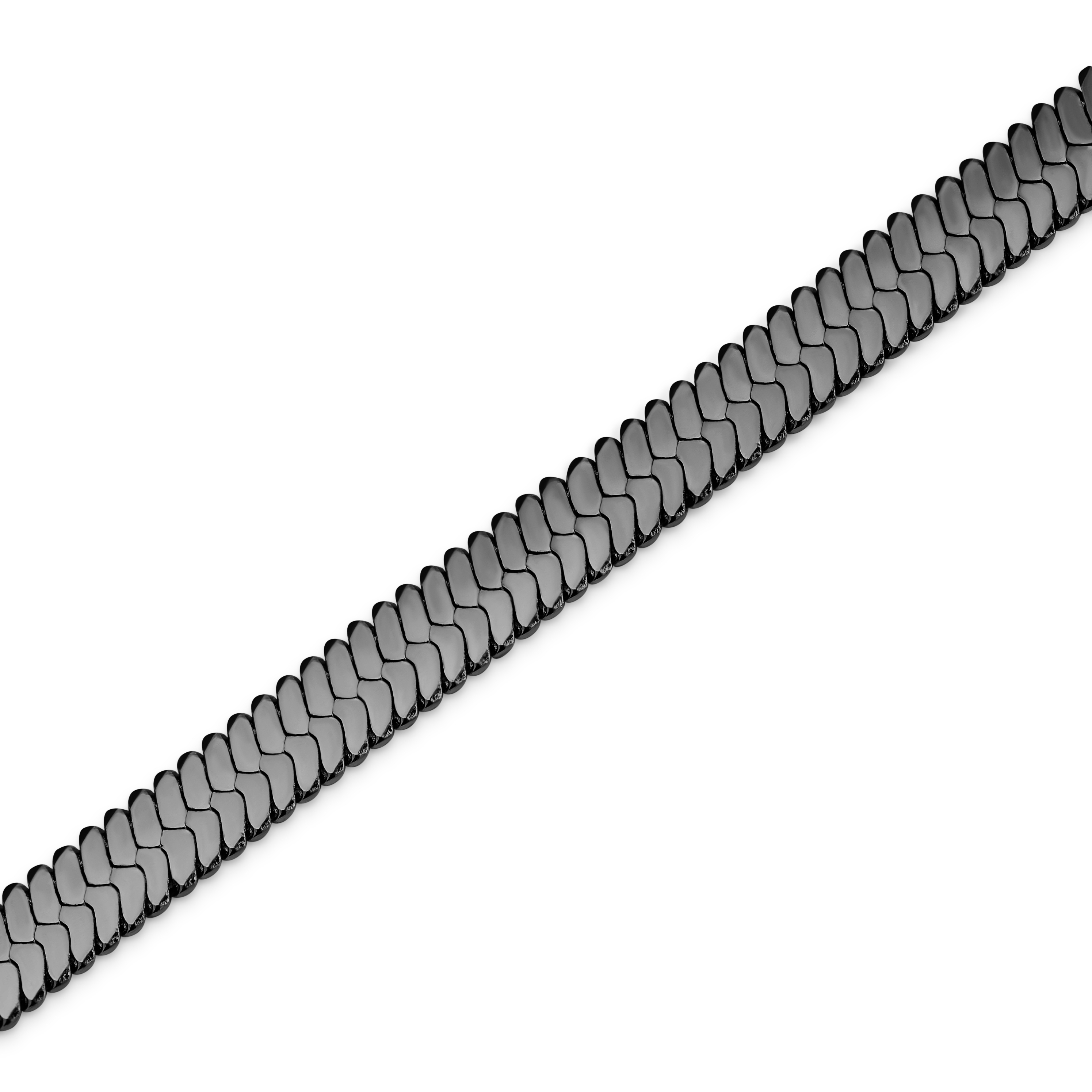 Essentials | 5 mm Gunmetal Black Herringbone Chain Bracelet - 4