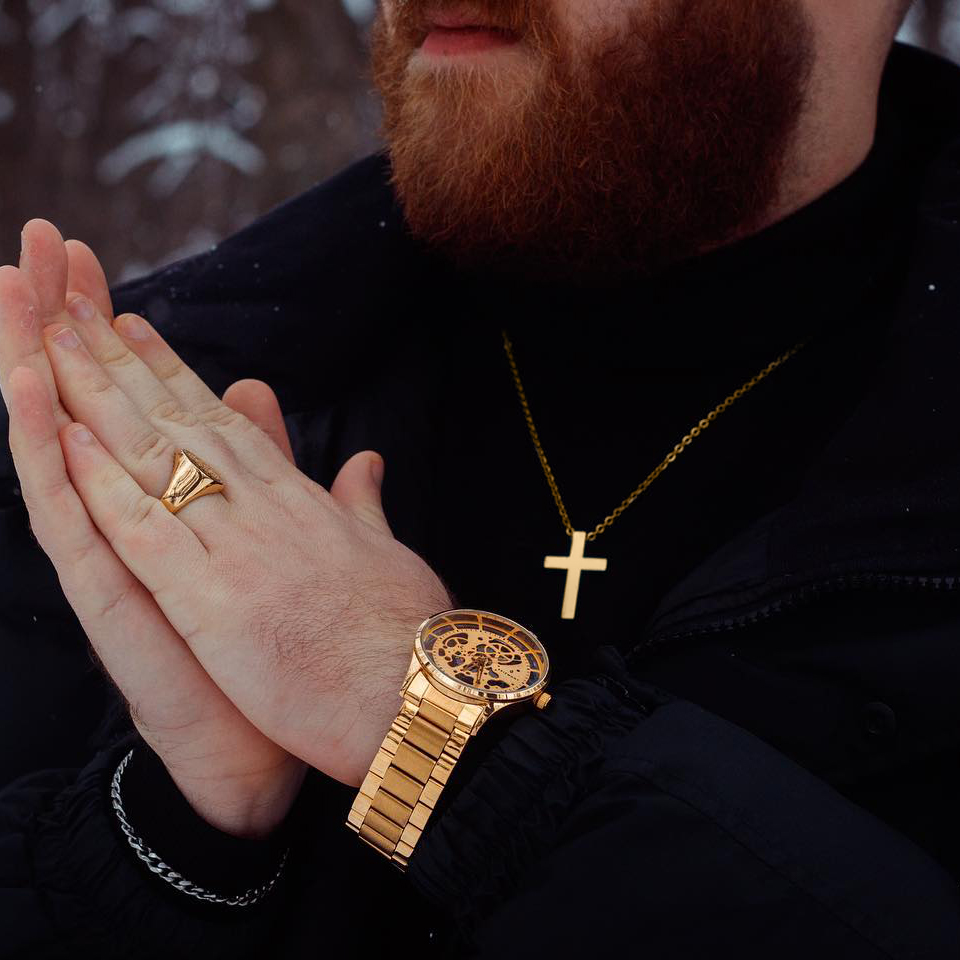 Klassische Goldfarbene Kreuzkette - 2