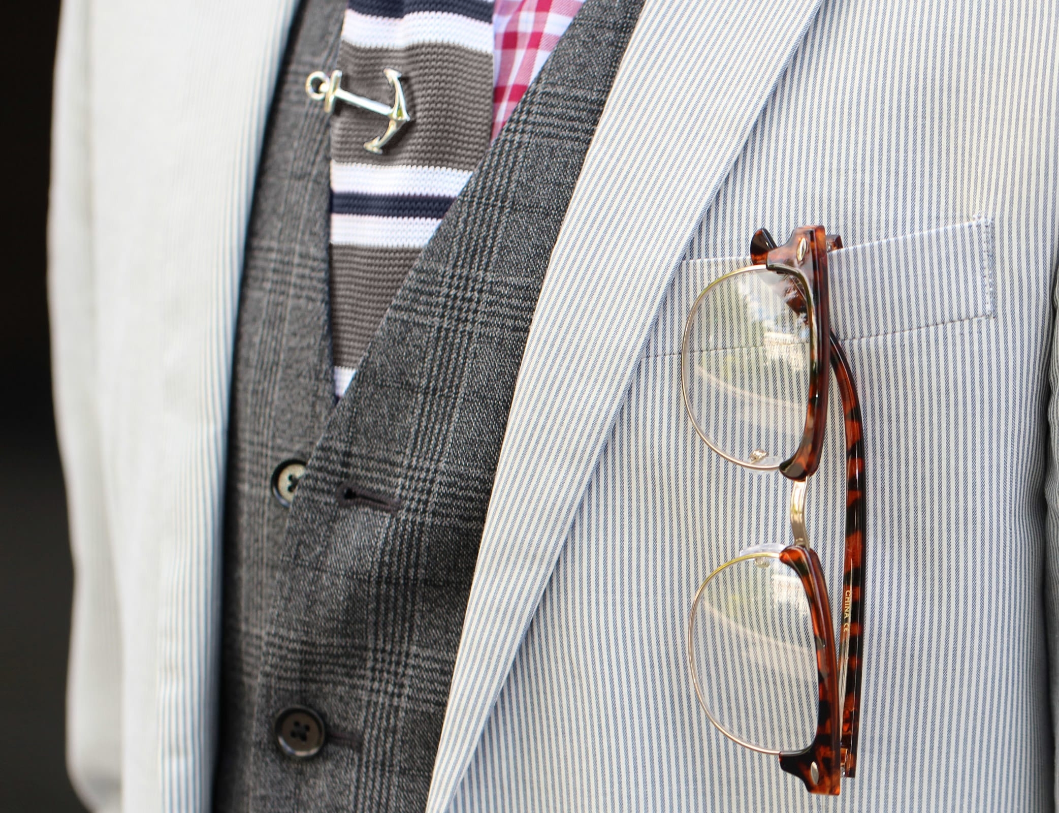 Grey & Blue Knitted Tie - 4