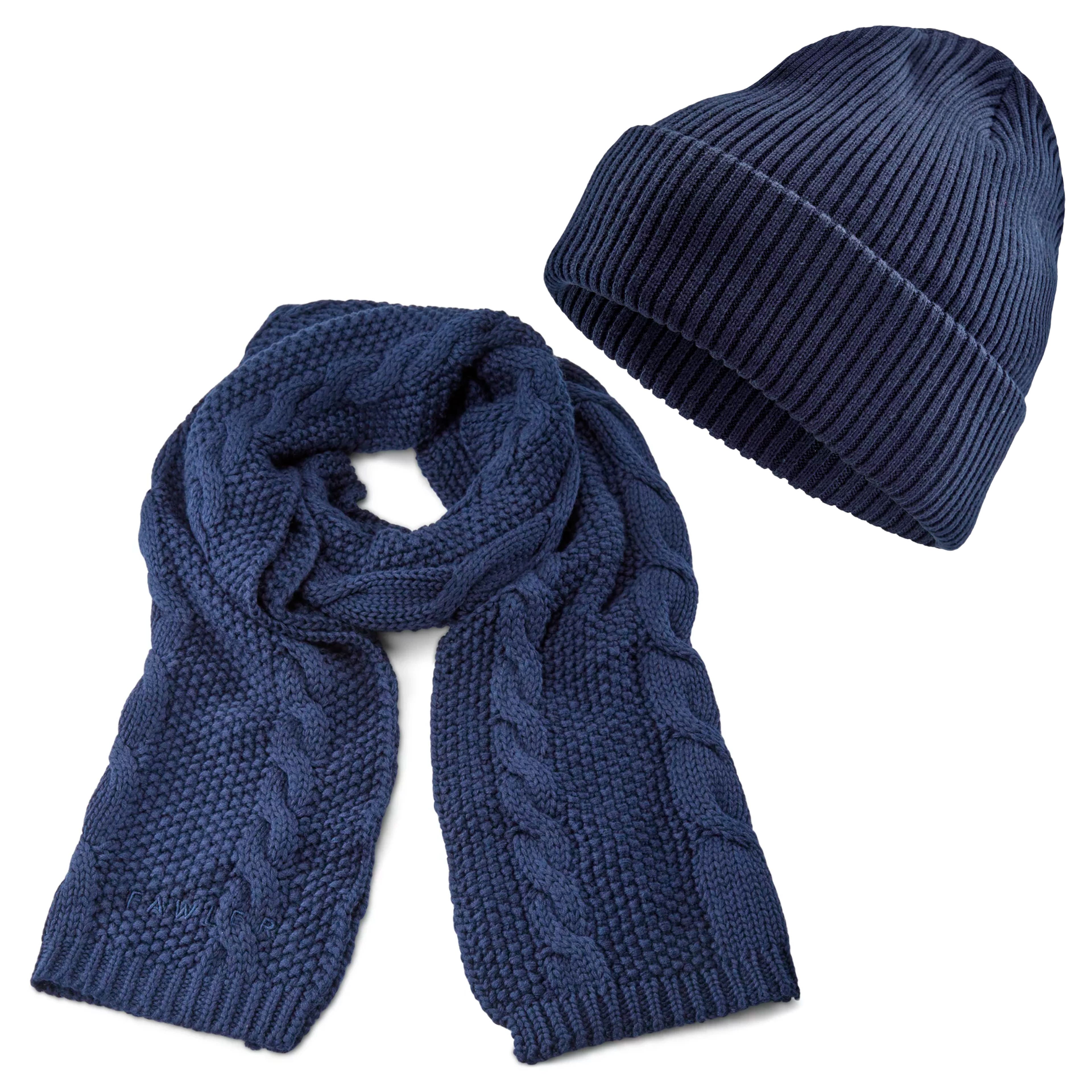 Freddi Navy Urban Scarf & Kai Blue Kane Beanie Freddi Navy Urban Scarf & Kai Blue Kane Beanie