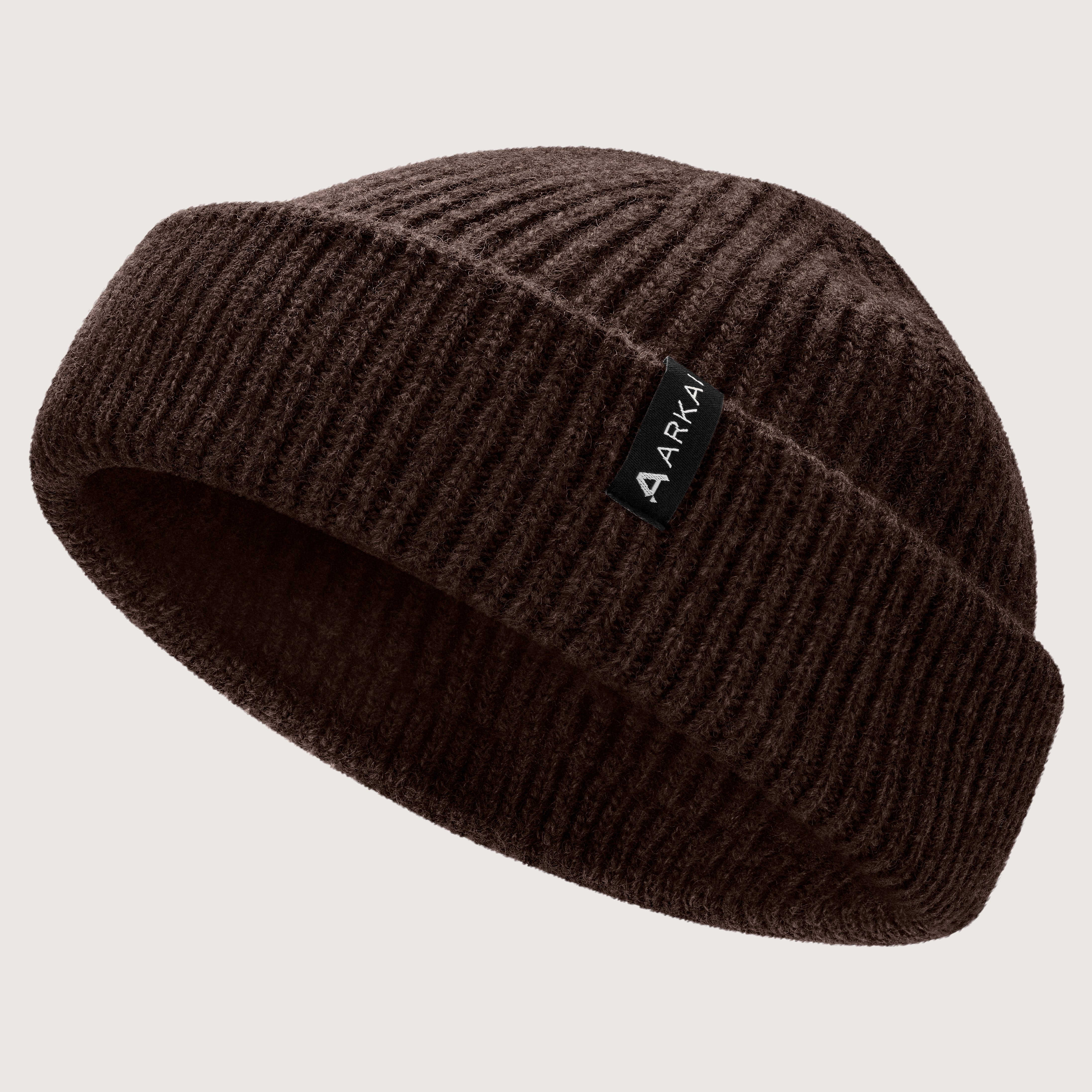 Nordic | Dark Brown Fisherman Wool Blend Beanie | In stock! | Arkai