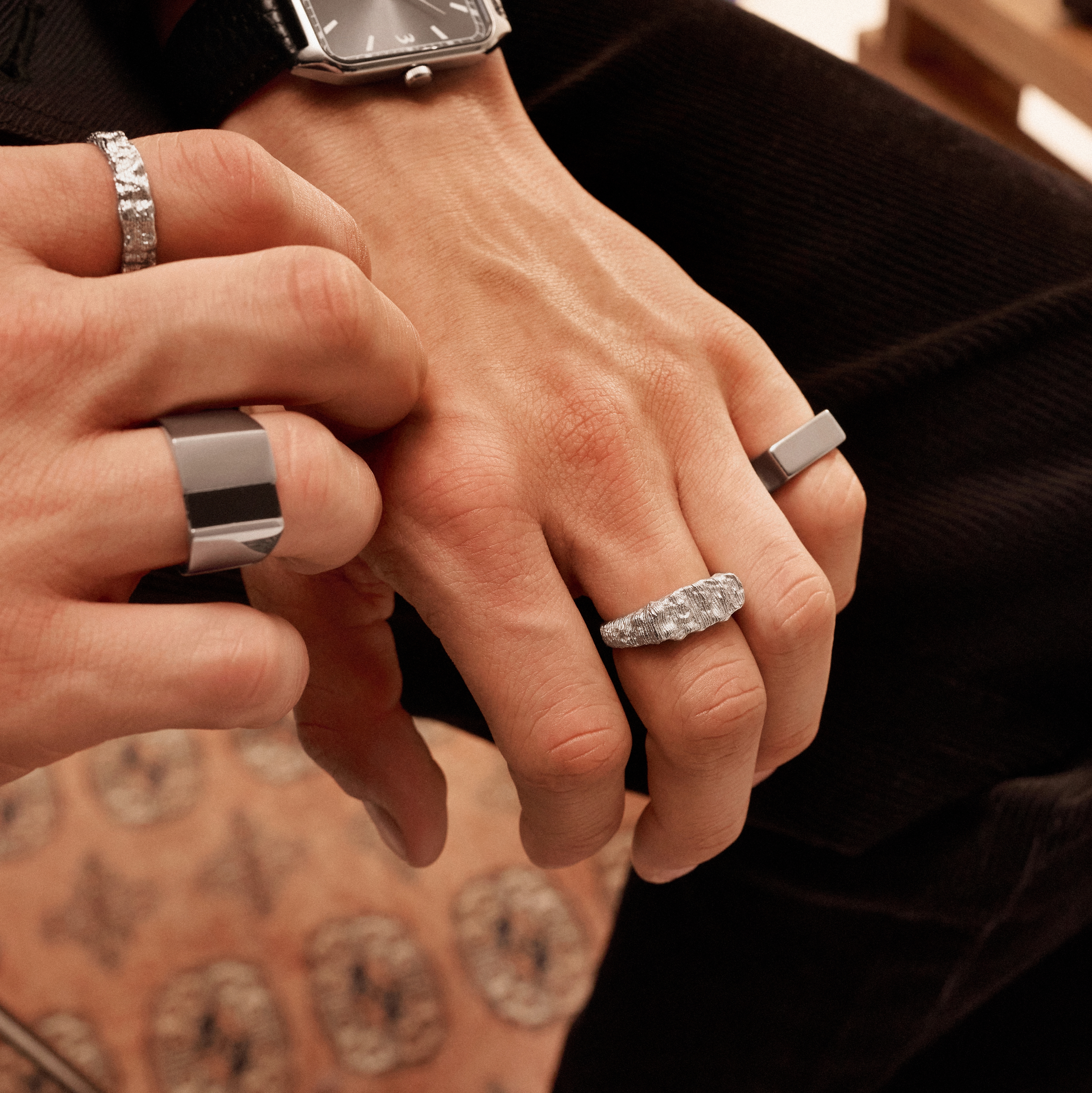 Rustic | 925 sterlingsølv rustikk signetring - 6
