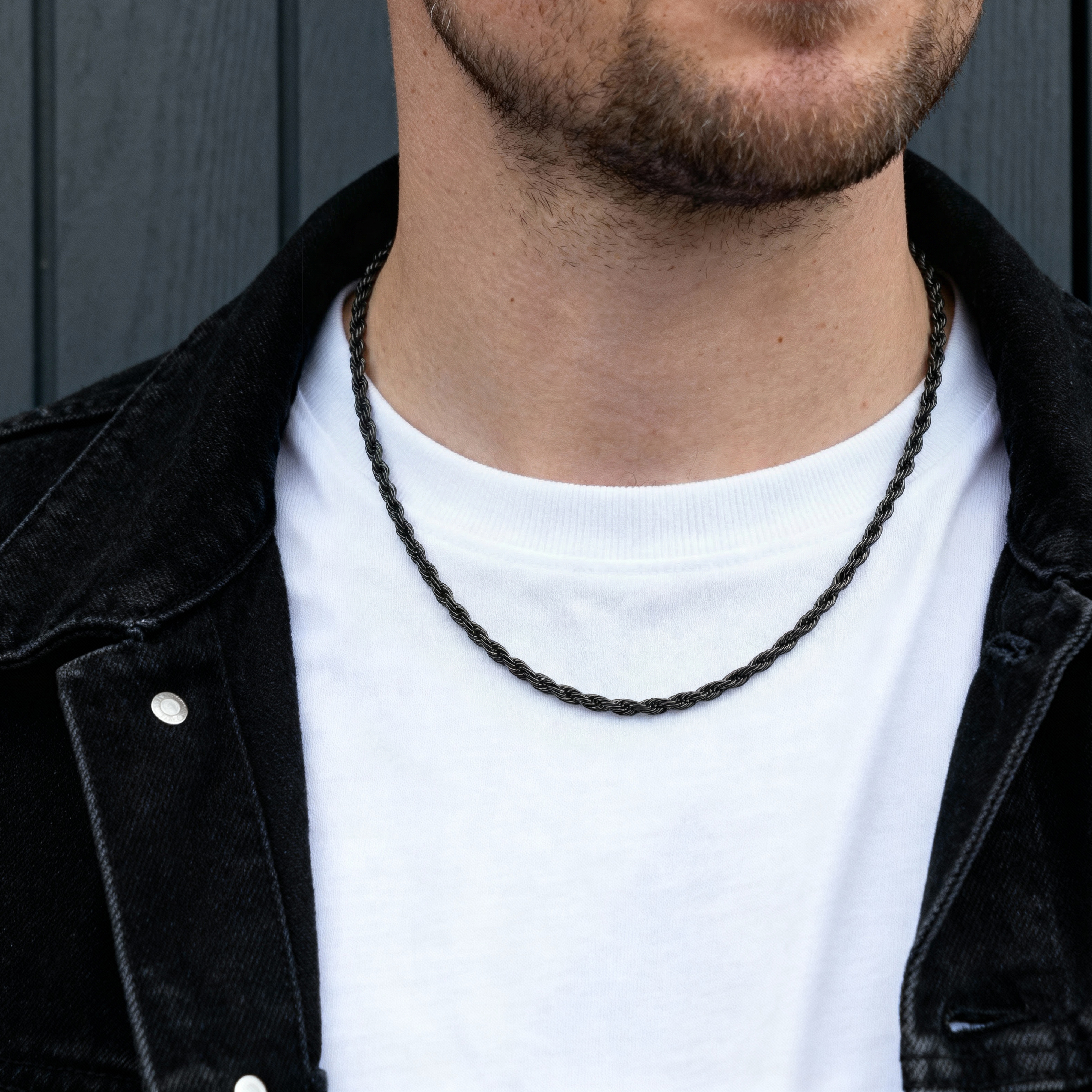 Essentials | 4 mm relvatooni mustast nöörketist kaelakee - 2