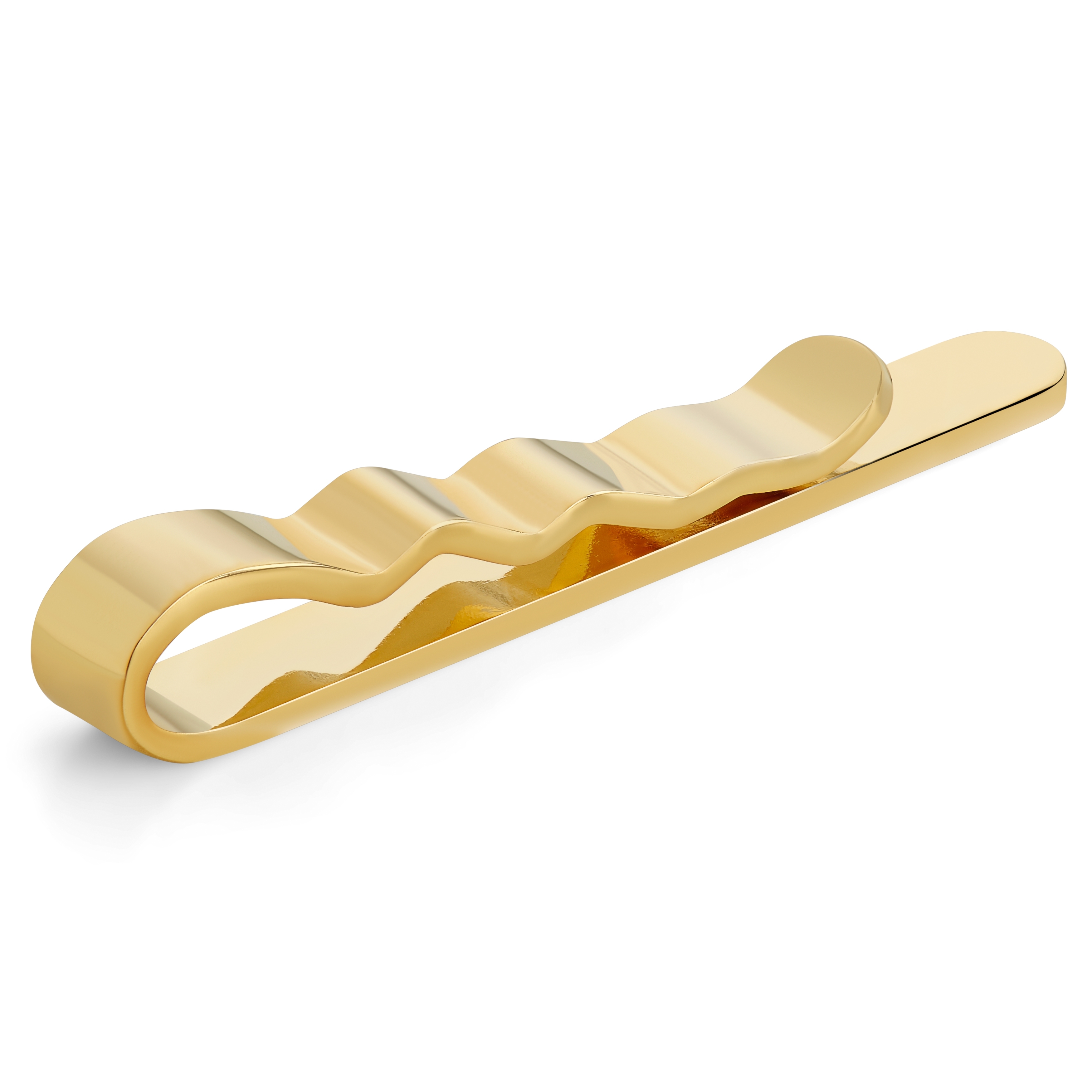 Polierte goldfarbene abgerundete Krawattenklammer 5.5 cm - 2