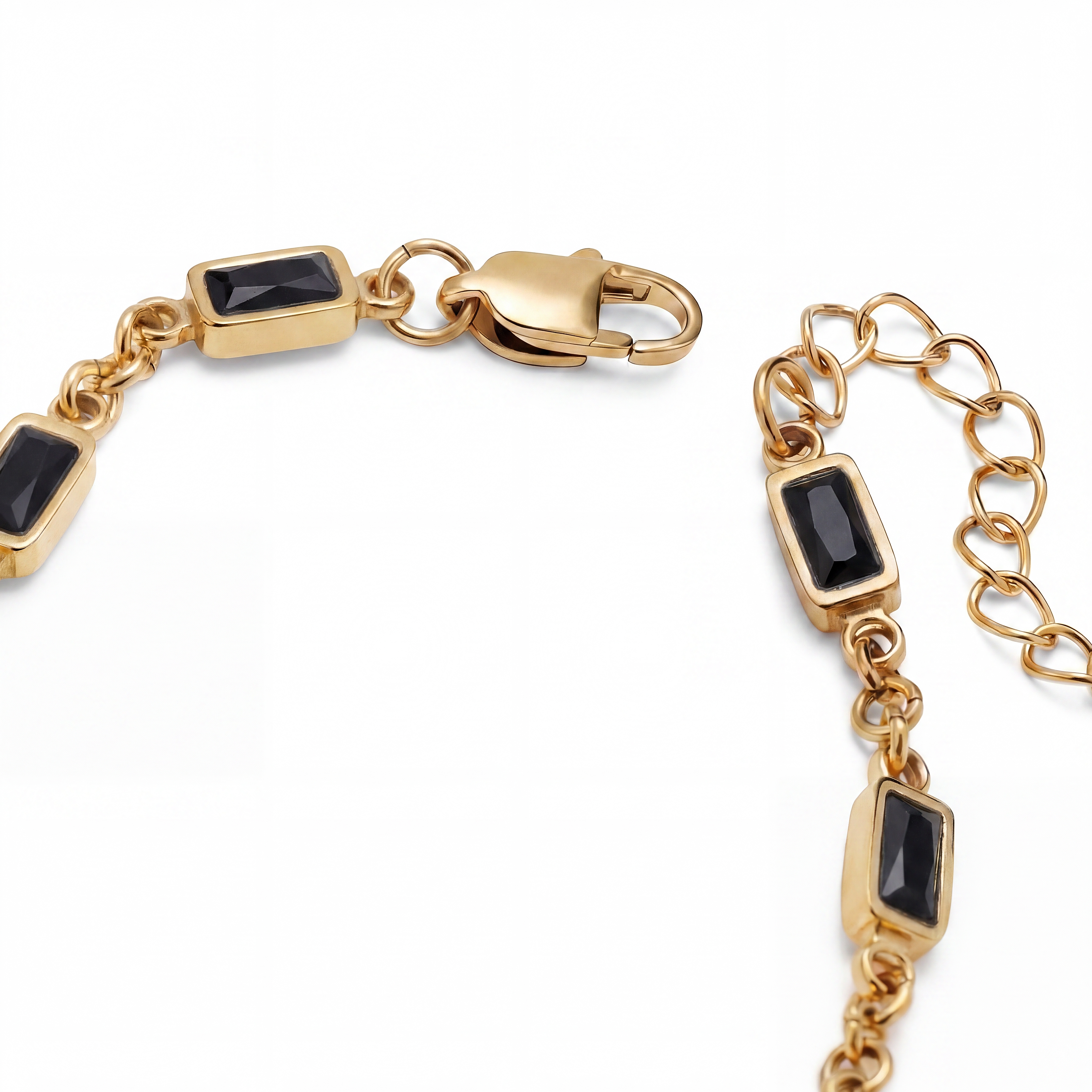Prism | Sort Krystalglas & Guldtonet Armbånd - 3