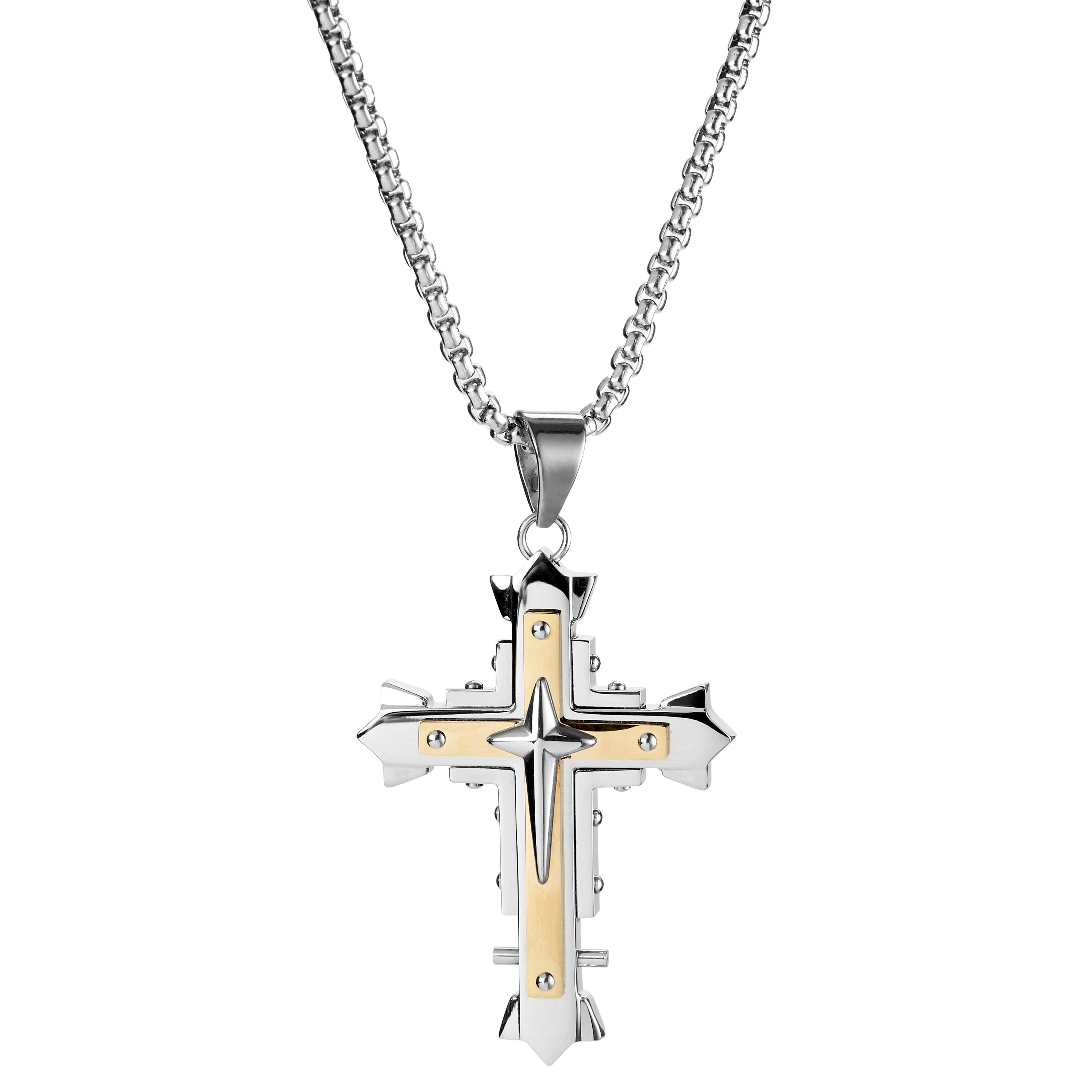 Riveted Cross Necklace
