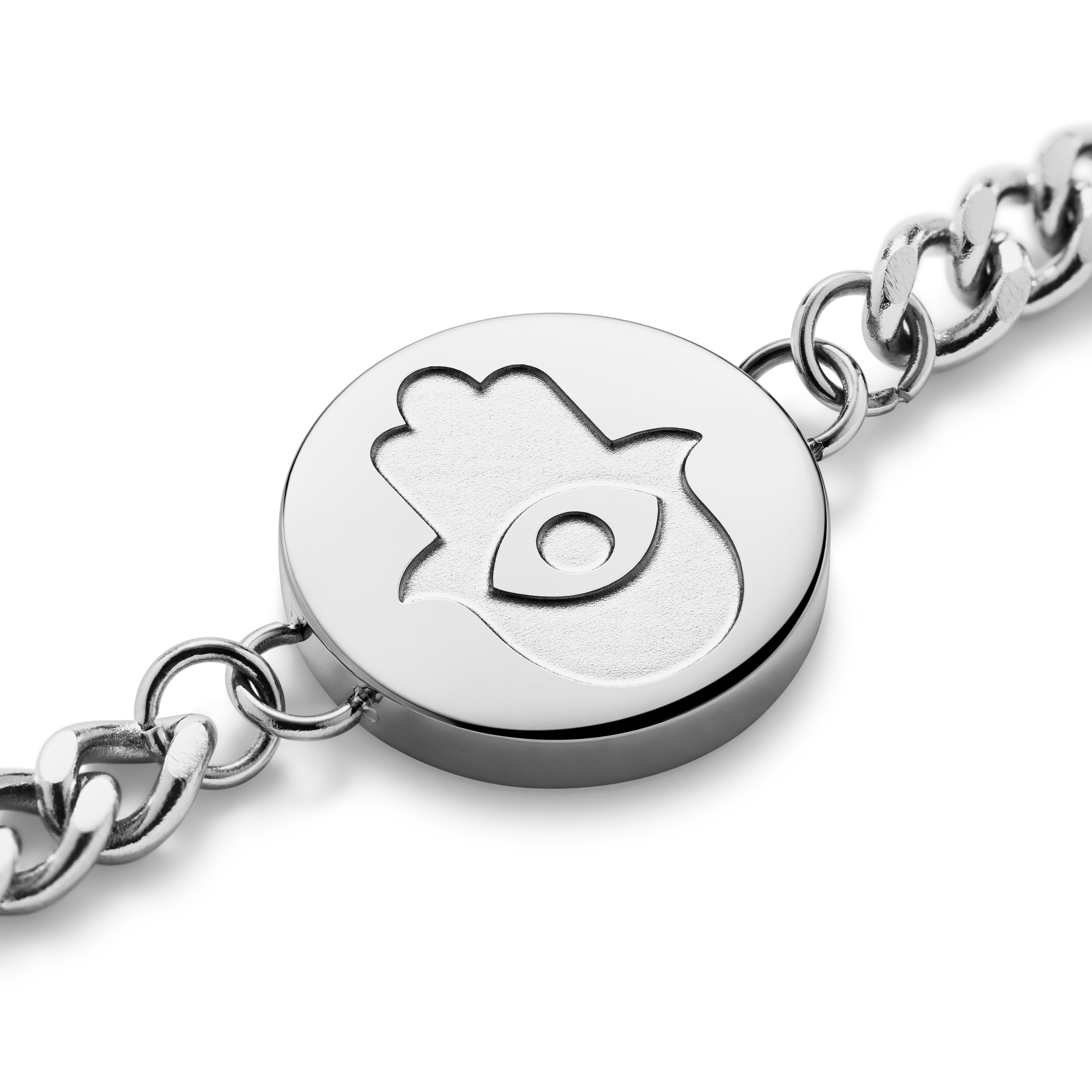 Unity | Silberfarbenes Hamsa Handarmband aus Edelstahl - 4
